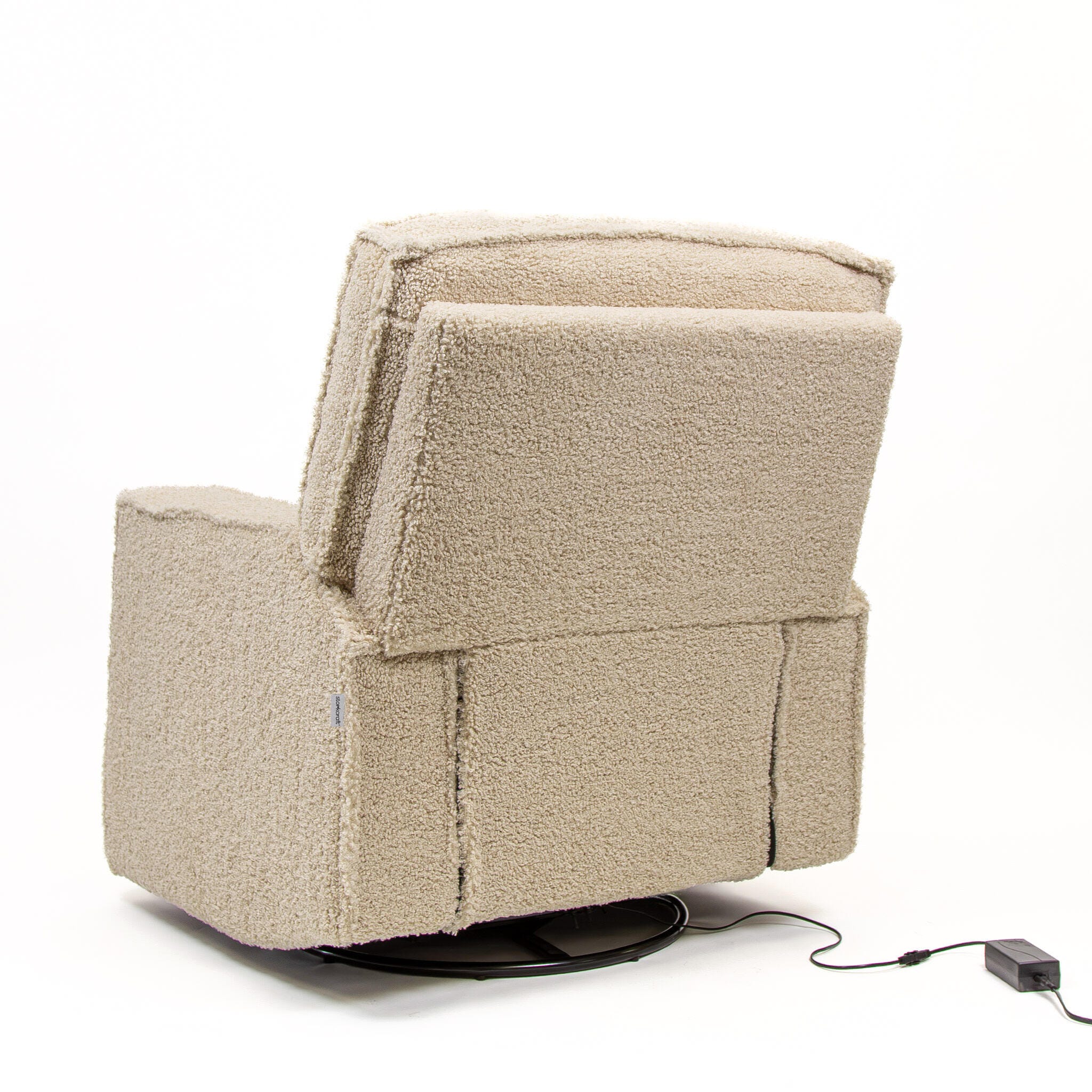 Storkcraft Texas Solid Power Swivel Glider Recliner, Vanilla, large