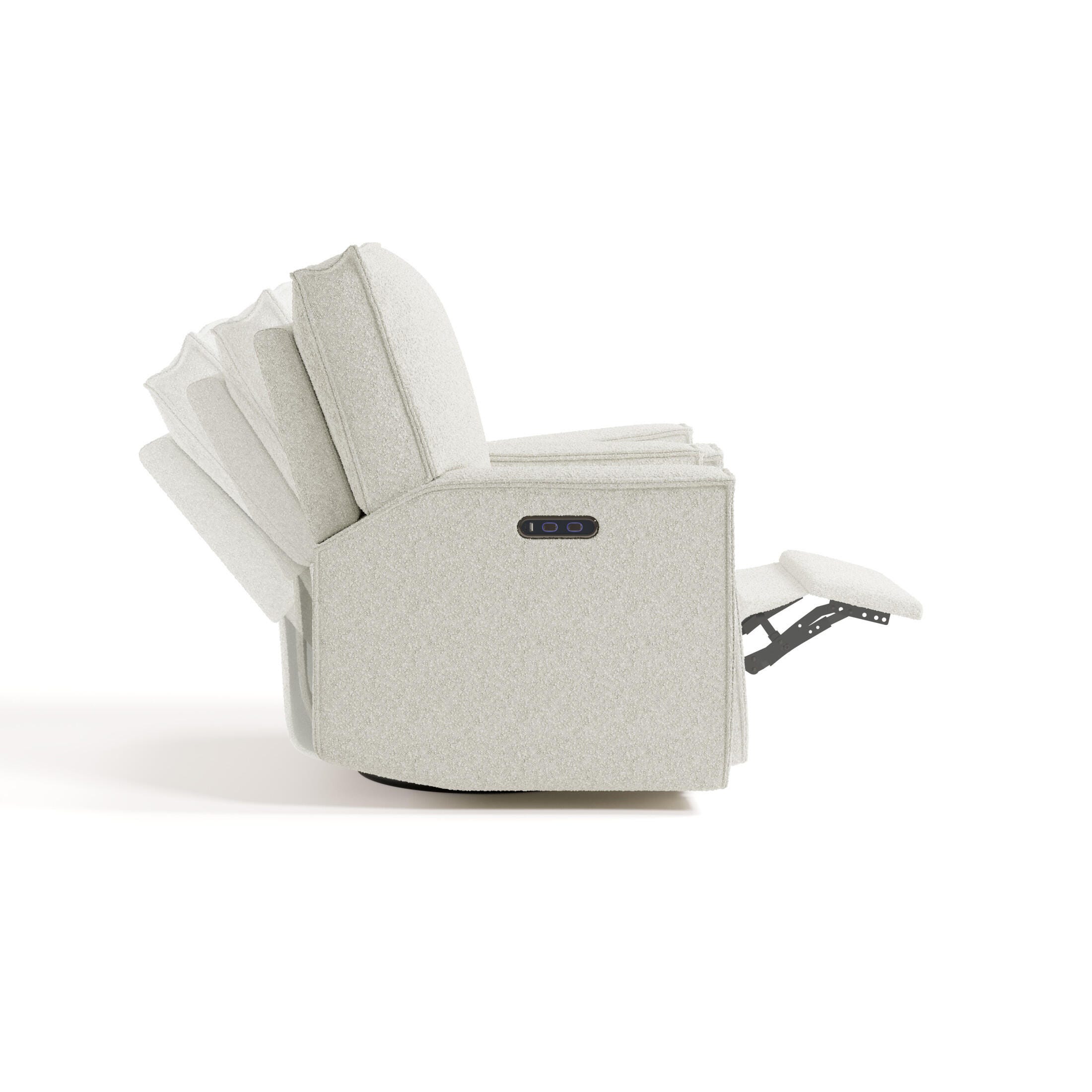 Storkcraft Texas Power Swivel Glider Recliner, Ivory, large