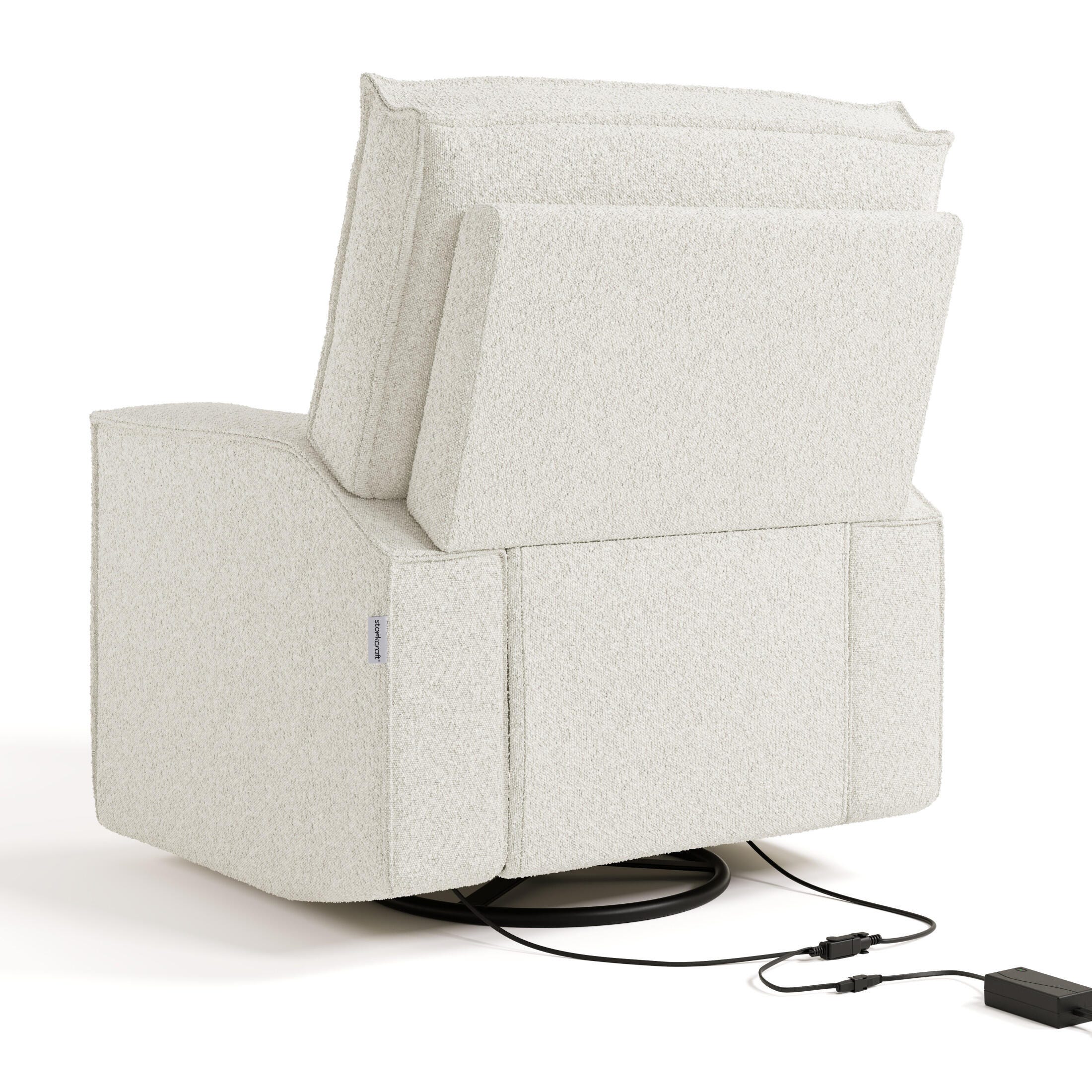 Storkcraft Texas Power Swivel Glider Recliner, Ivory, large
