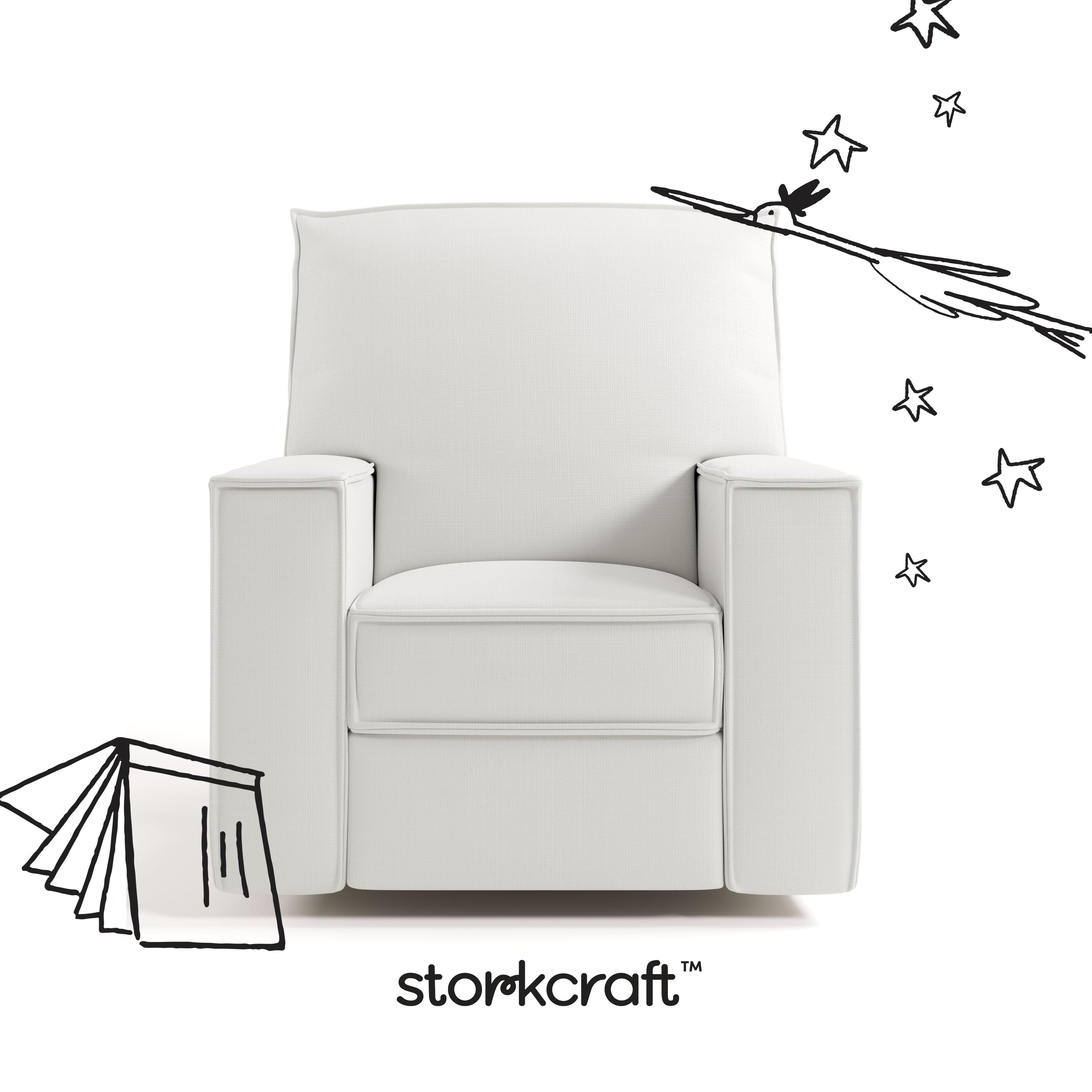 Storkcraft Texas Power Swivel Glider Recliner, Cream, large