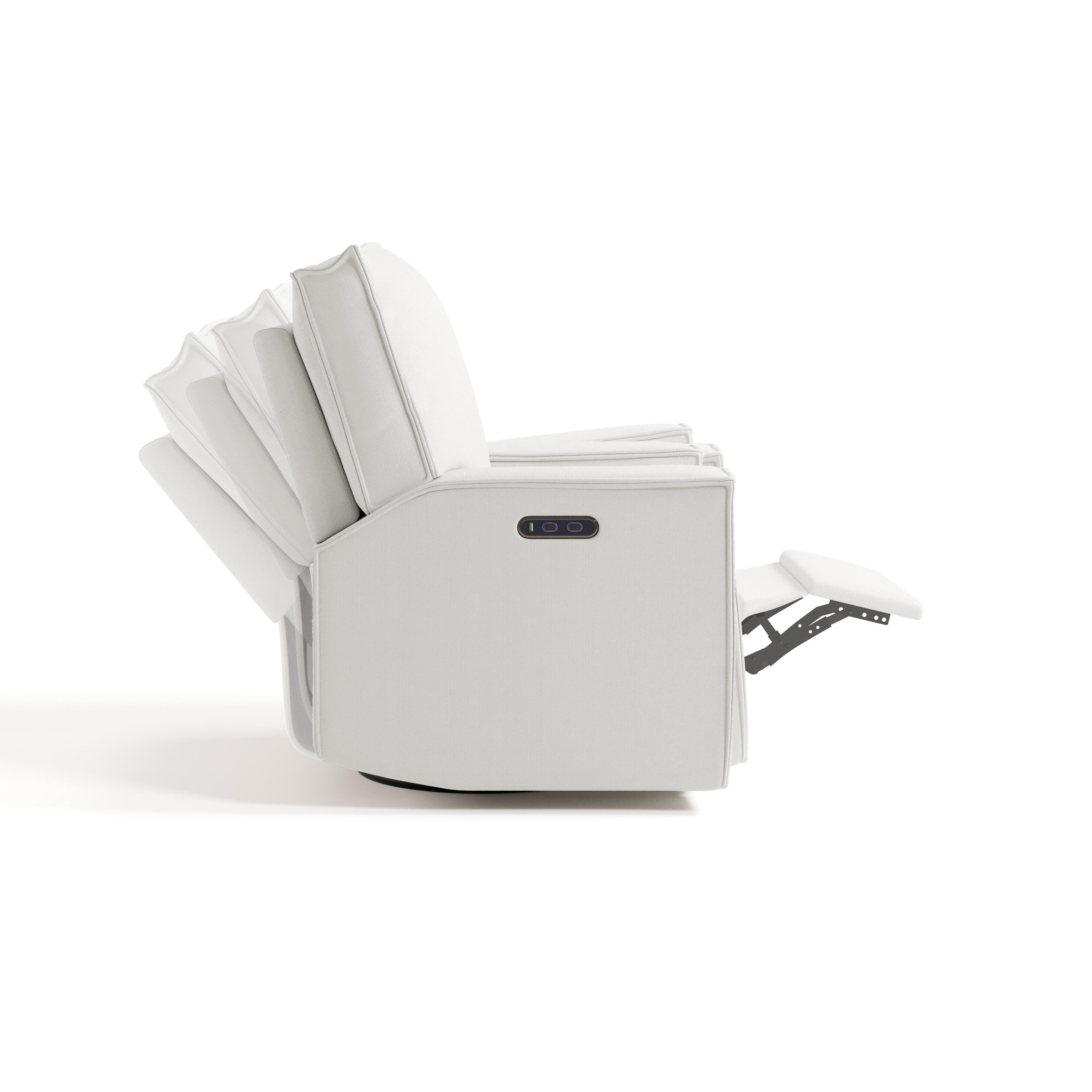 Storkcraft Texas Power Swivel Glider Recliner, Cream, large