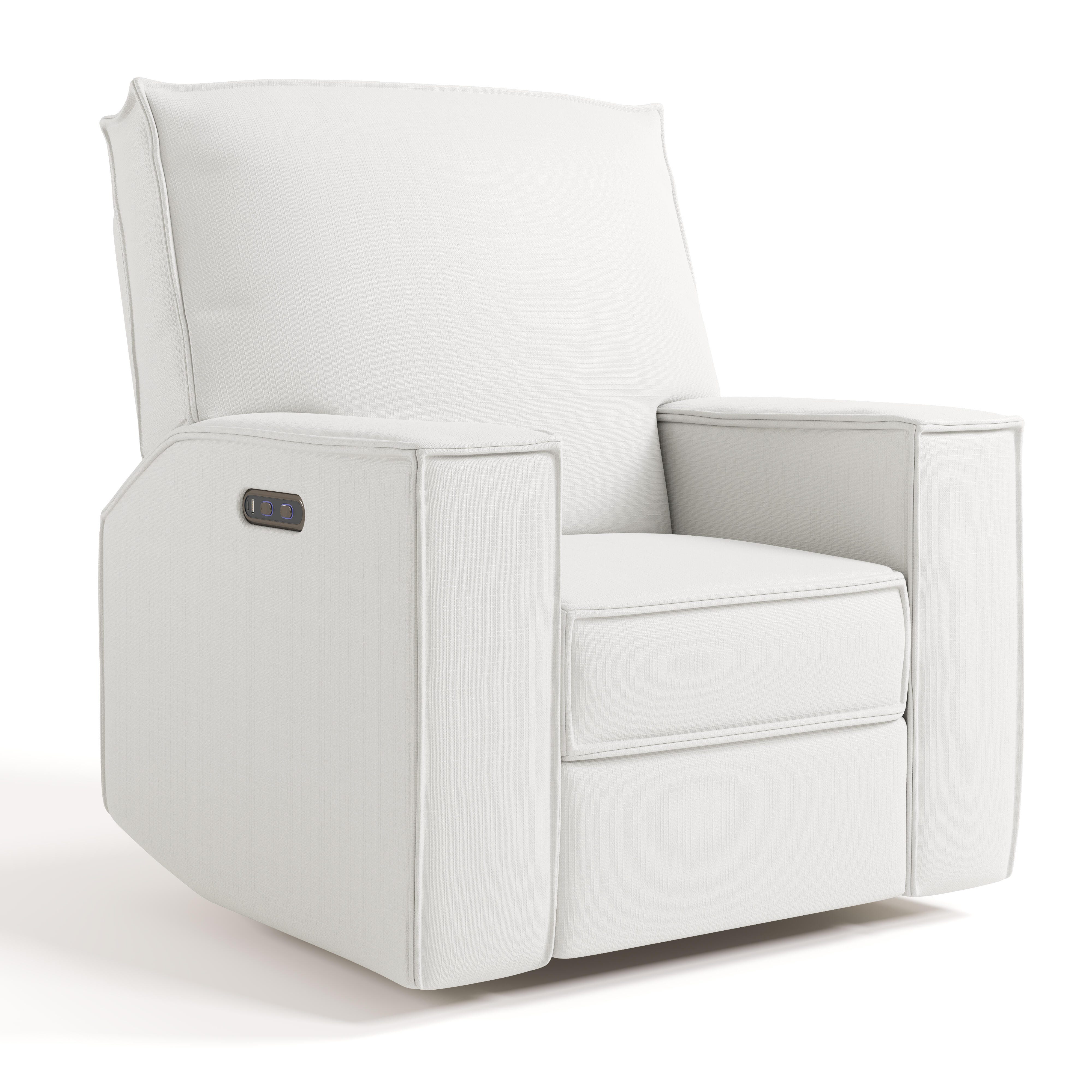 Storkcraft Texas Power Swivel Glider Recliner, Cream, large