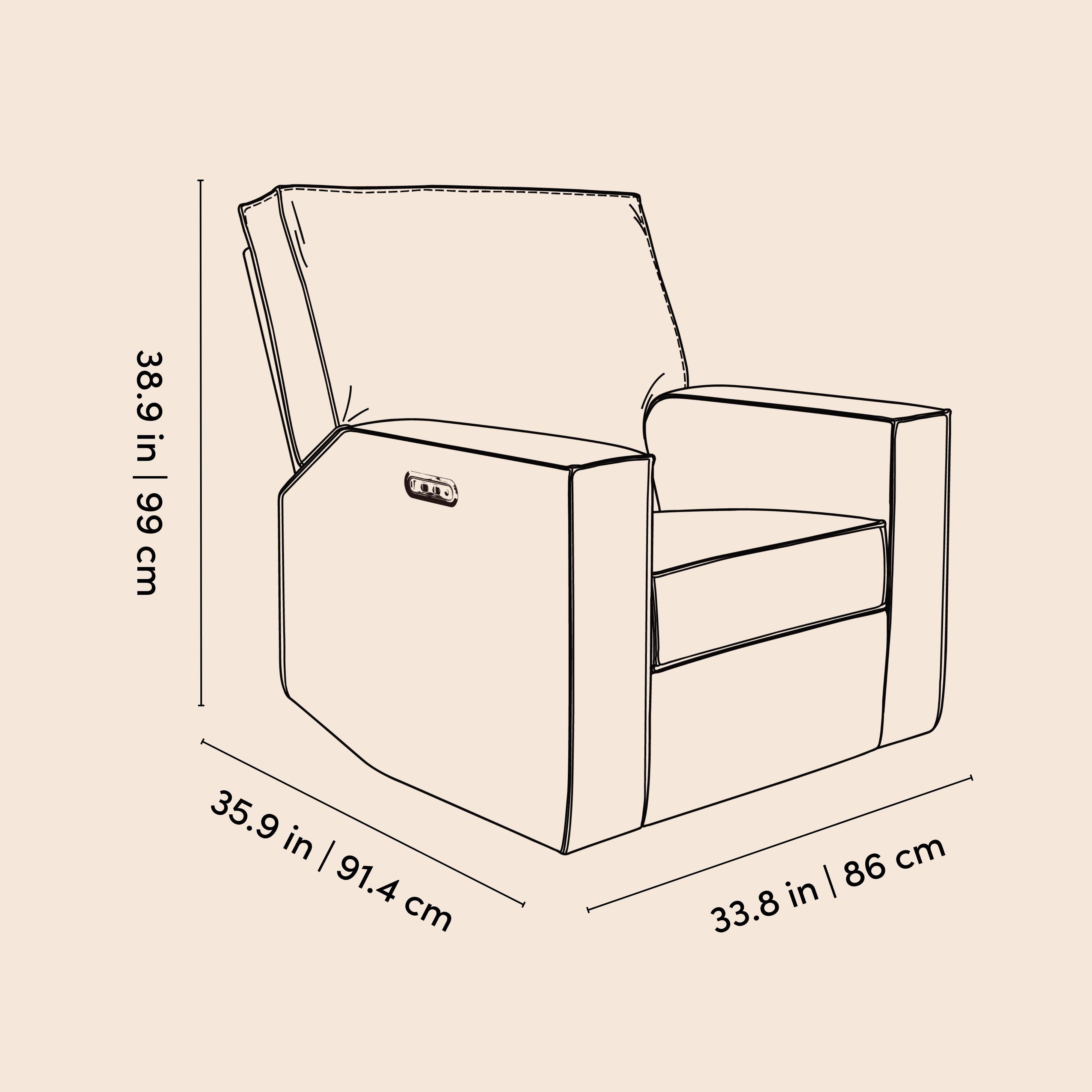 Storkcraft Texas Power Swivel Glider Recliner, Cream, large