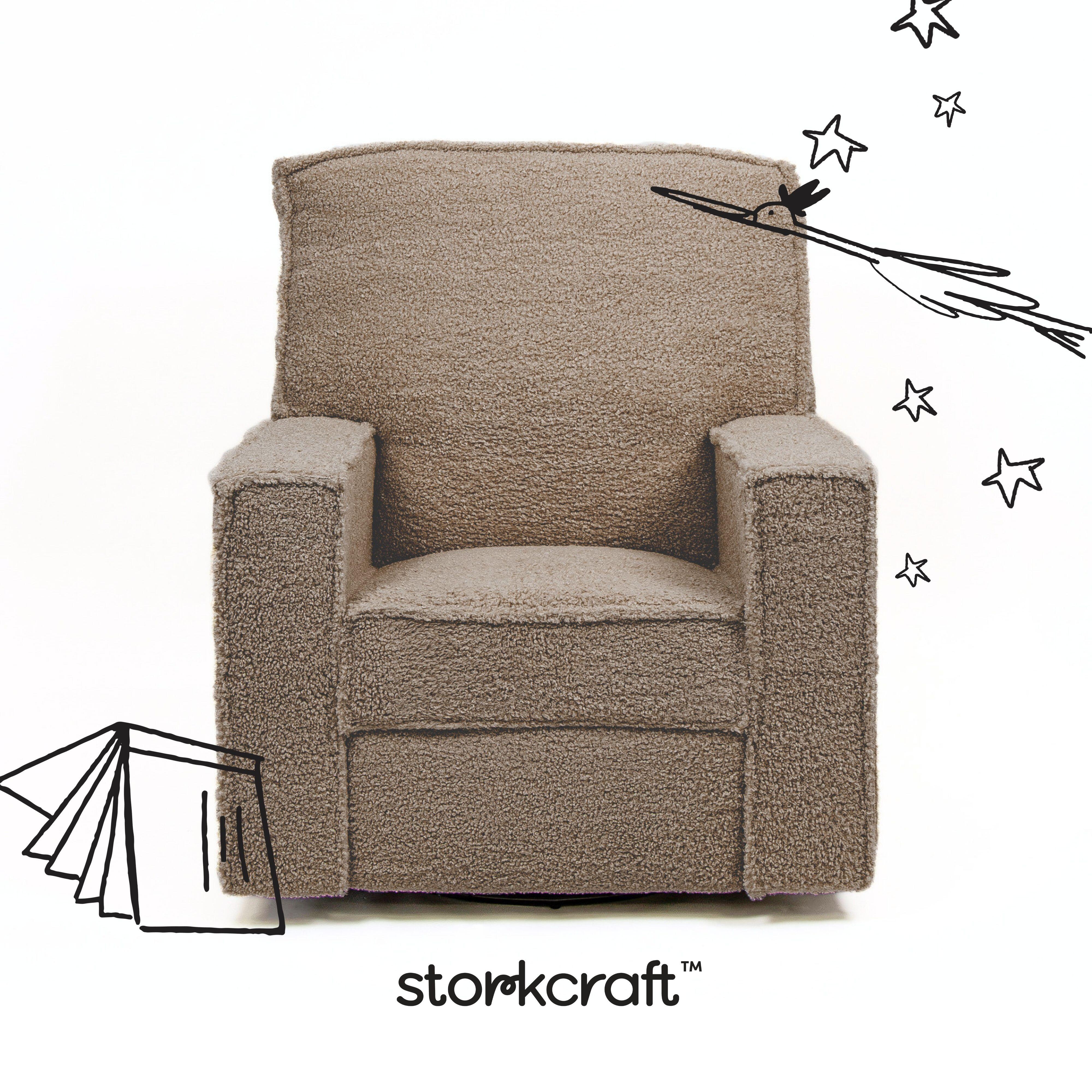 Storkcraft Texas Solid Power Swivel Glider Recliner, Brown Sugar, large