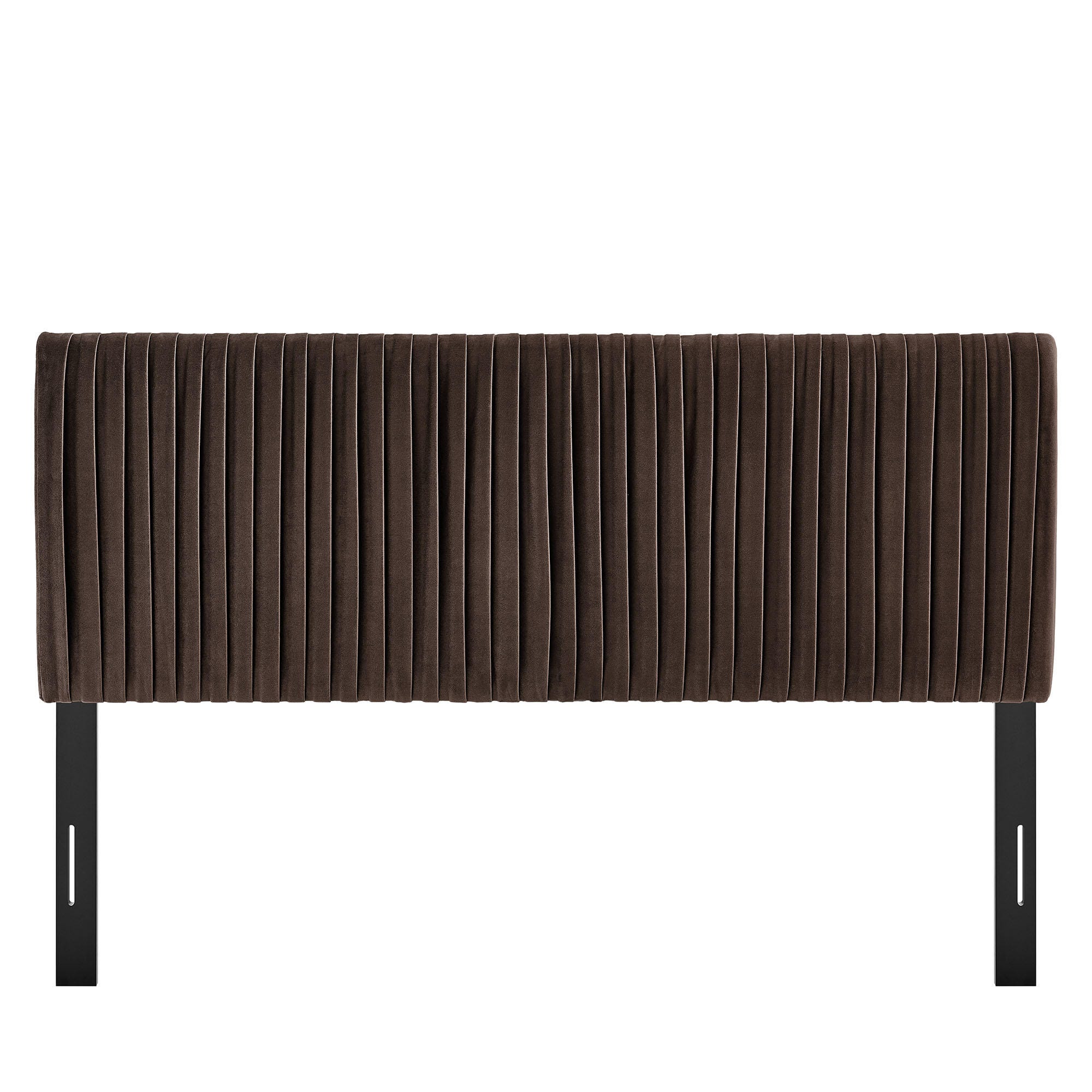 Modway Eloise Ruched Full Headboard, Chocolate Brown, large