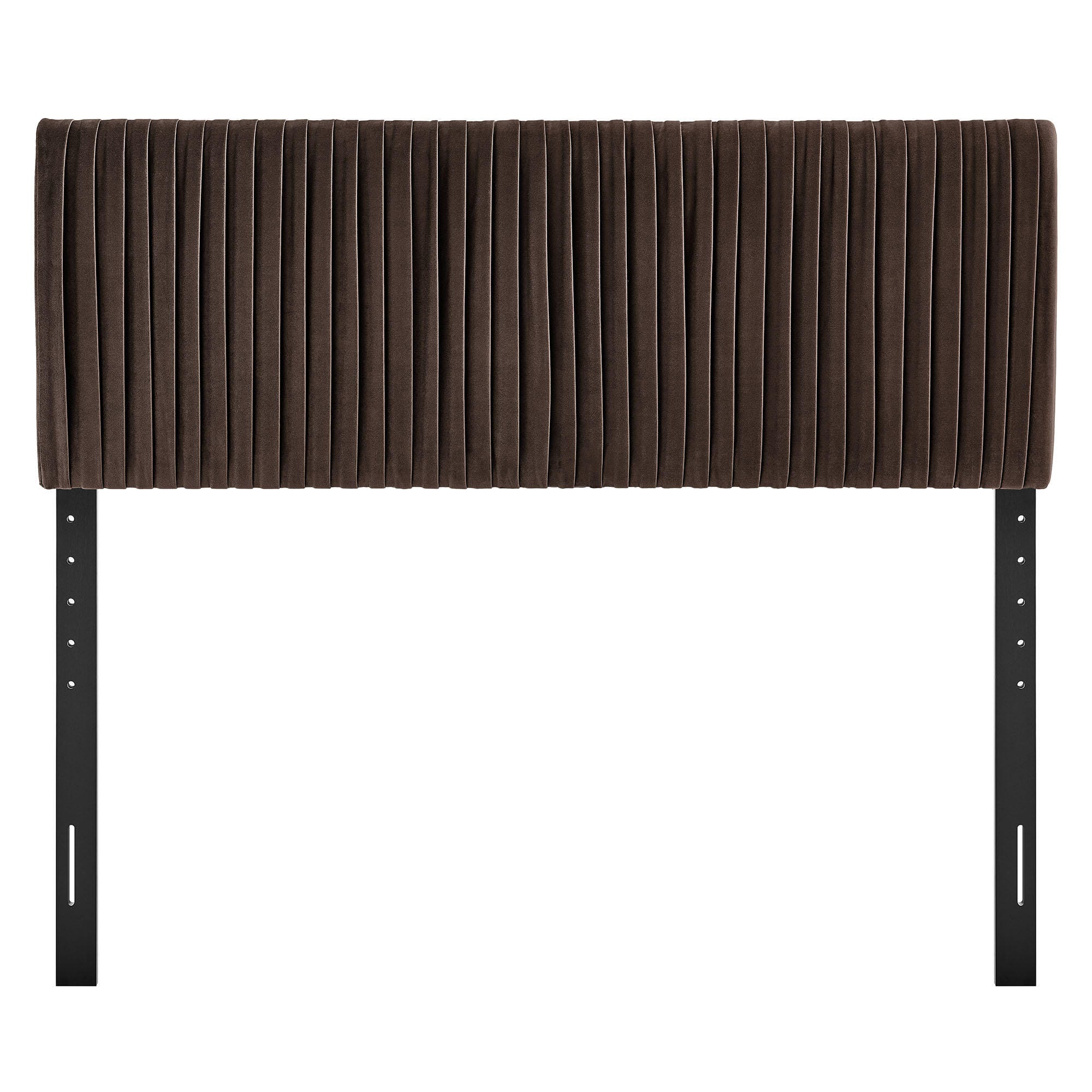 Modway Eloise Ruched King Headboard, Chocolate Brown, large