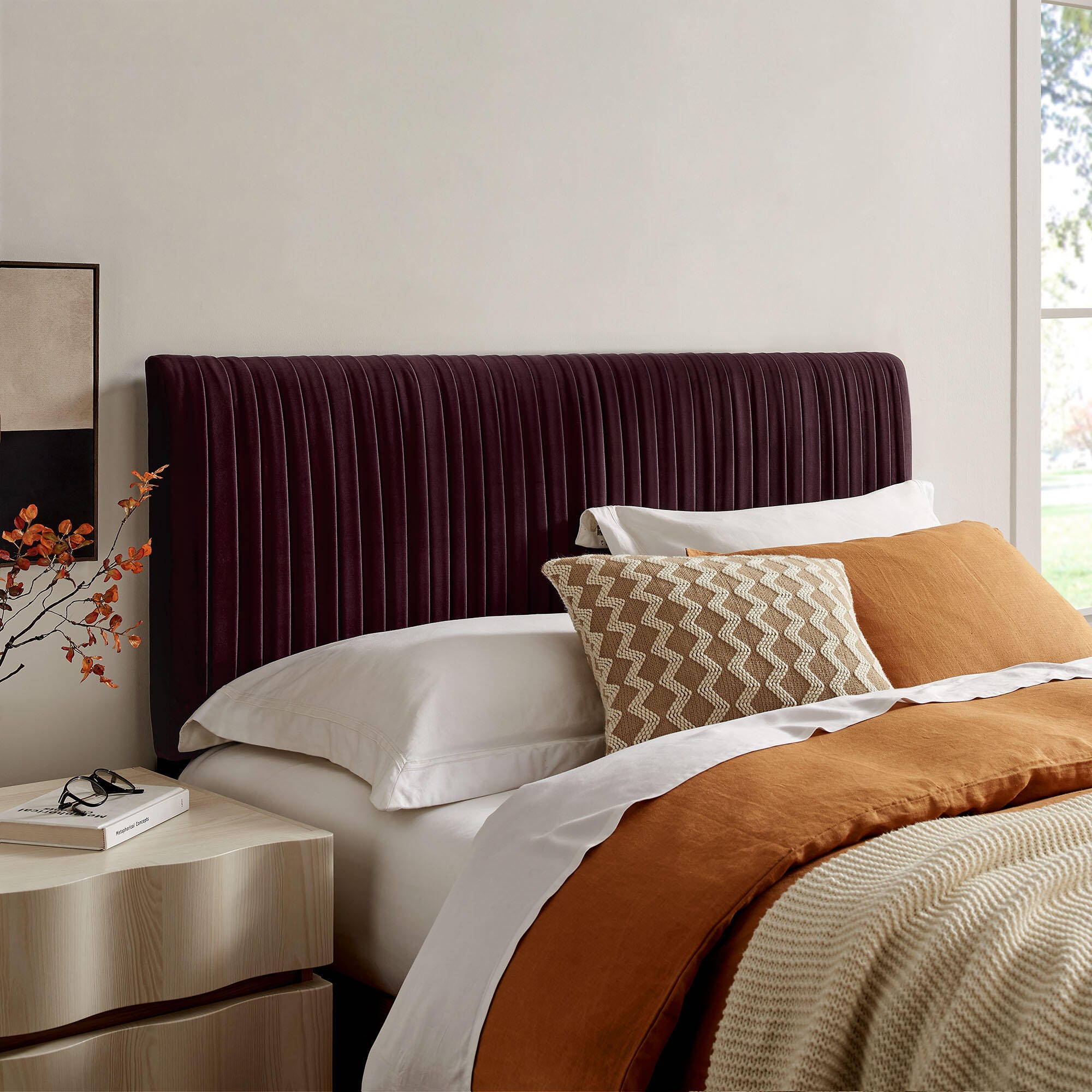Modway Eloise Ruched Queen Headboard, Mulberry, rollover