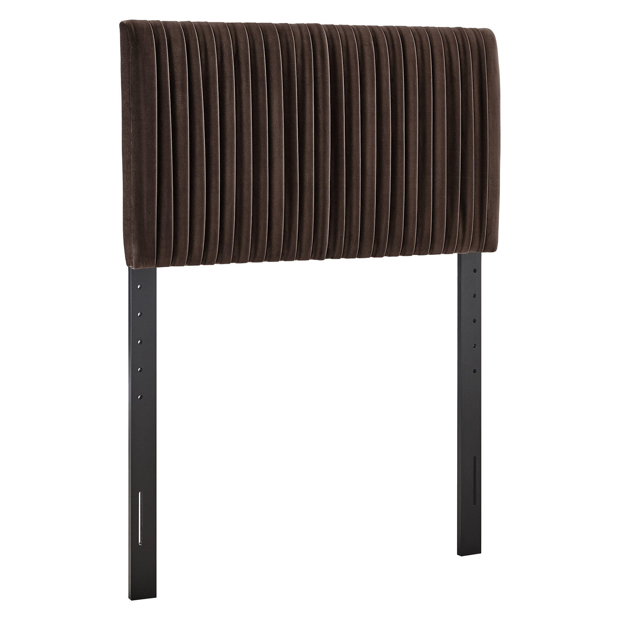 Modway Eloise Ruched Twin Headboard, Chocolate Brown, large