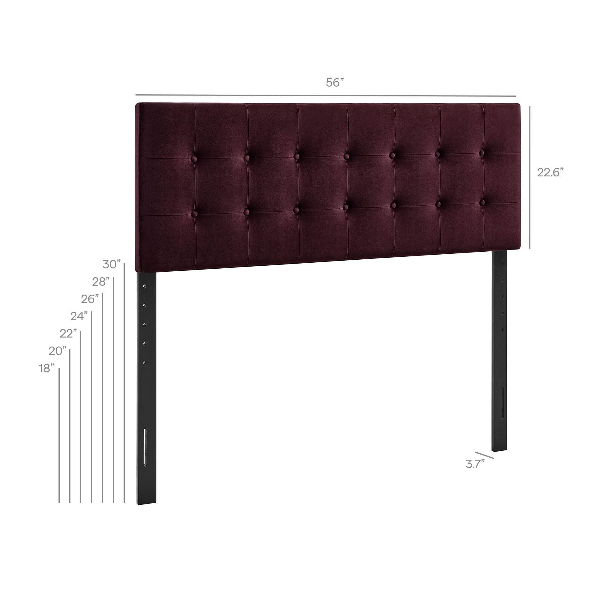 Modway Emily Tufted Full Headboard, Mulberry, large