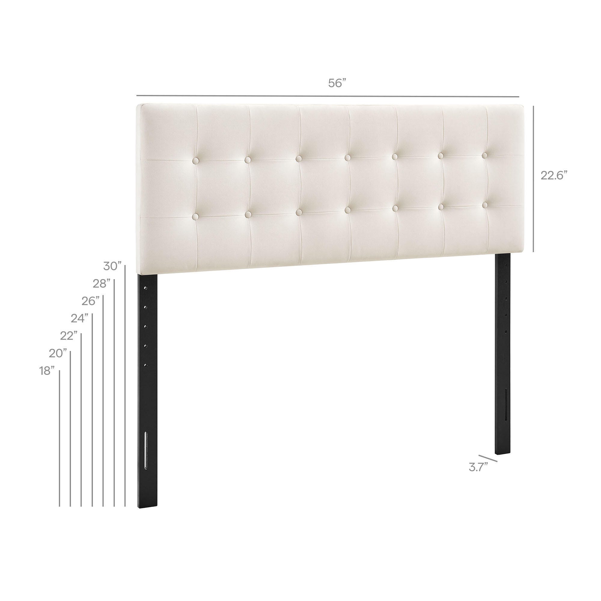 Modway Emily Tufted Full Headboard, Alabaster, large