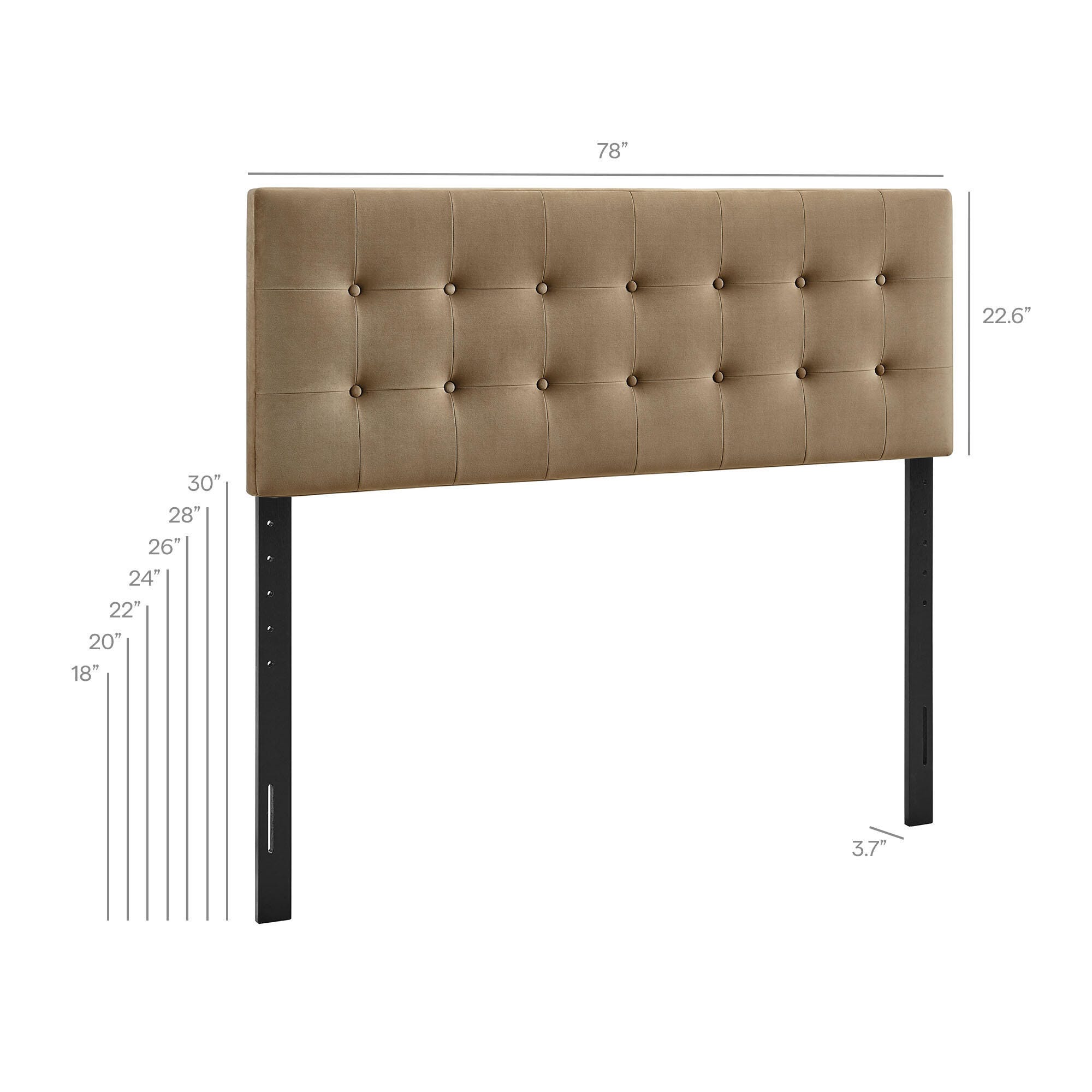 Modway Emily Tufted King Headboard, Taupe, large