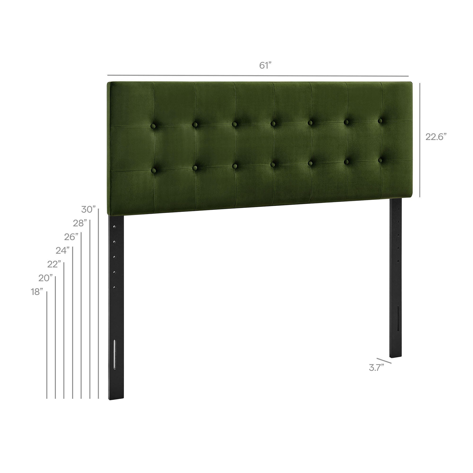 Modway Emily Tufted Queen Headboard, Moss Green, large