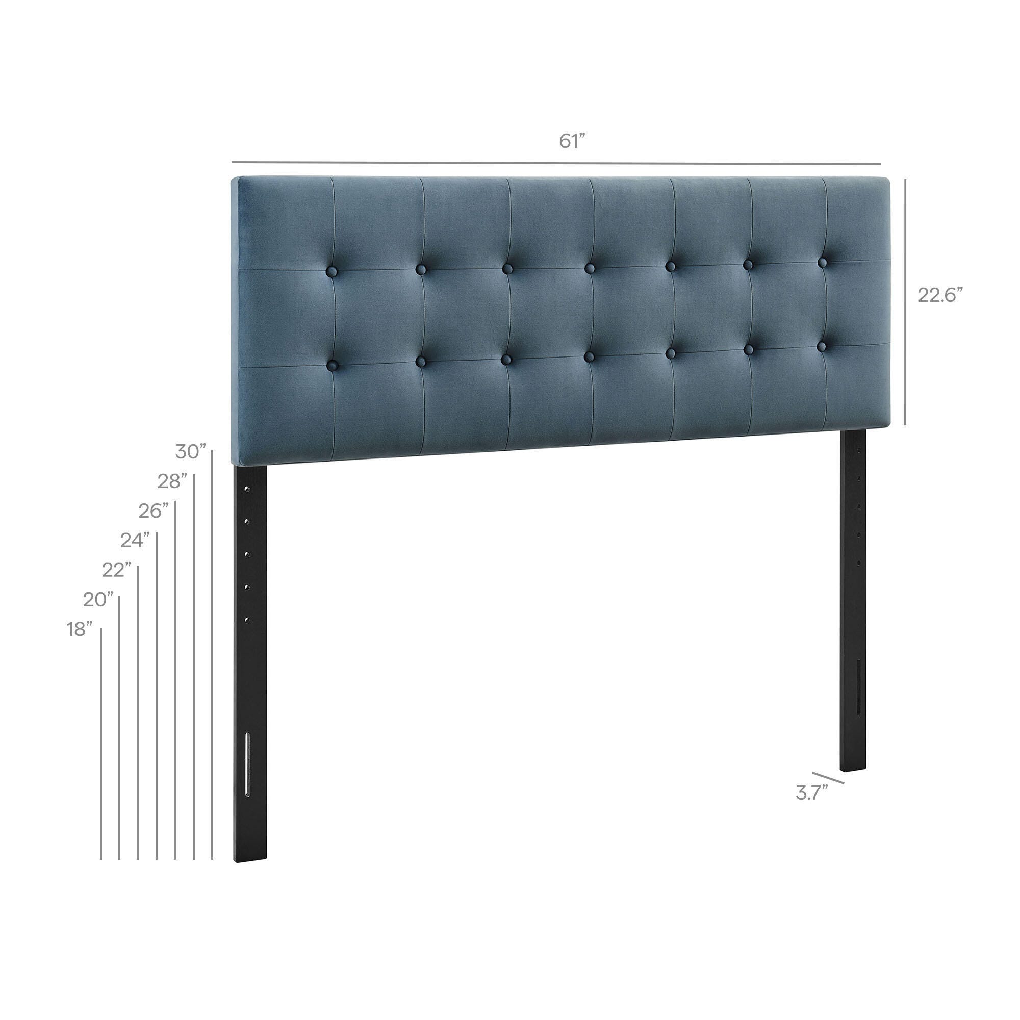 Modway Emily Tufted Queen Headboard, Cadet Blue, large