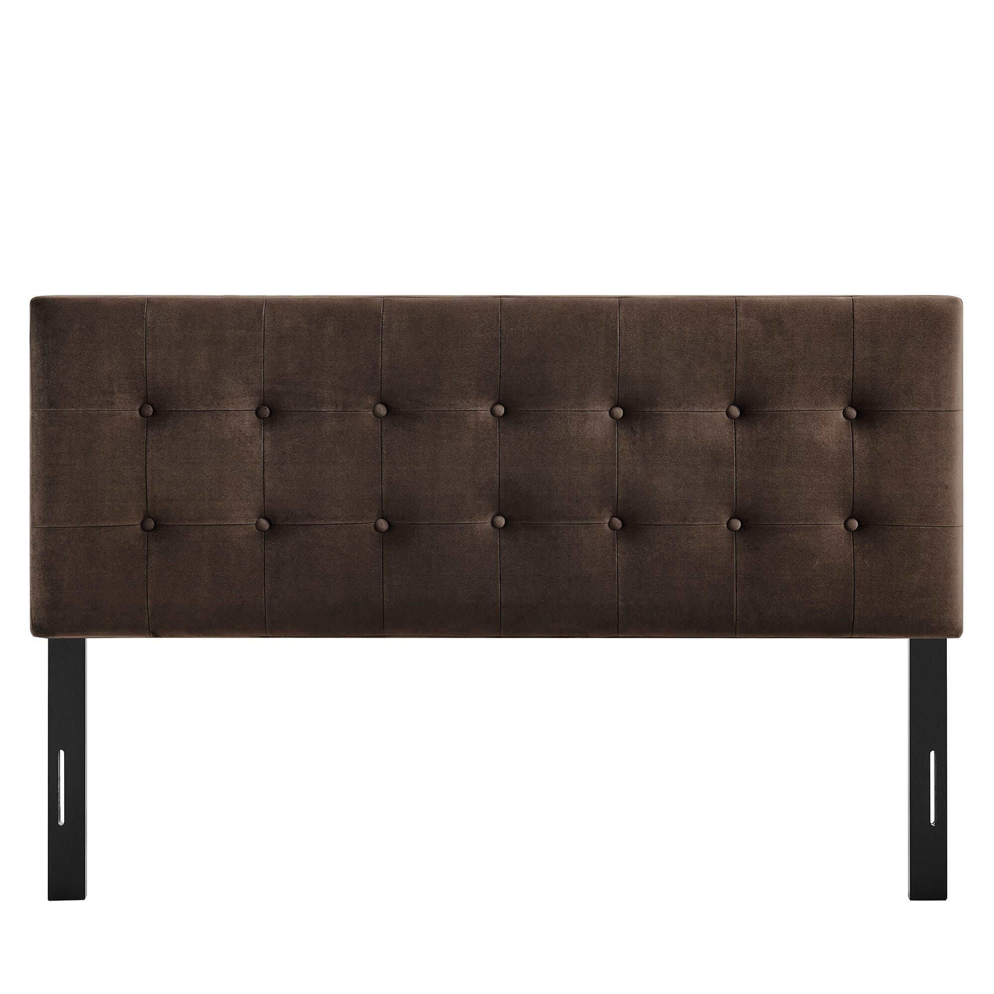 Modway Emily Tufted Queen Headboard, Chocolate Brown, large