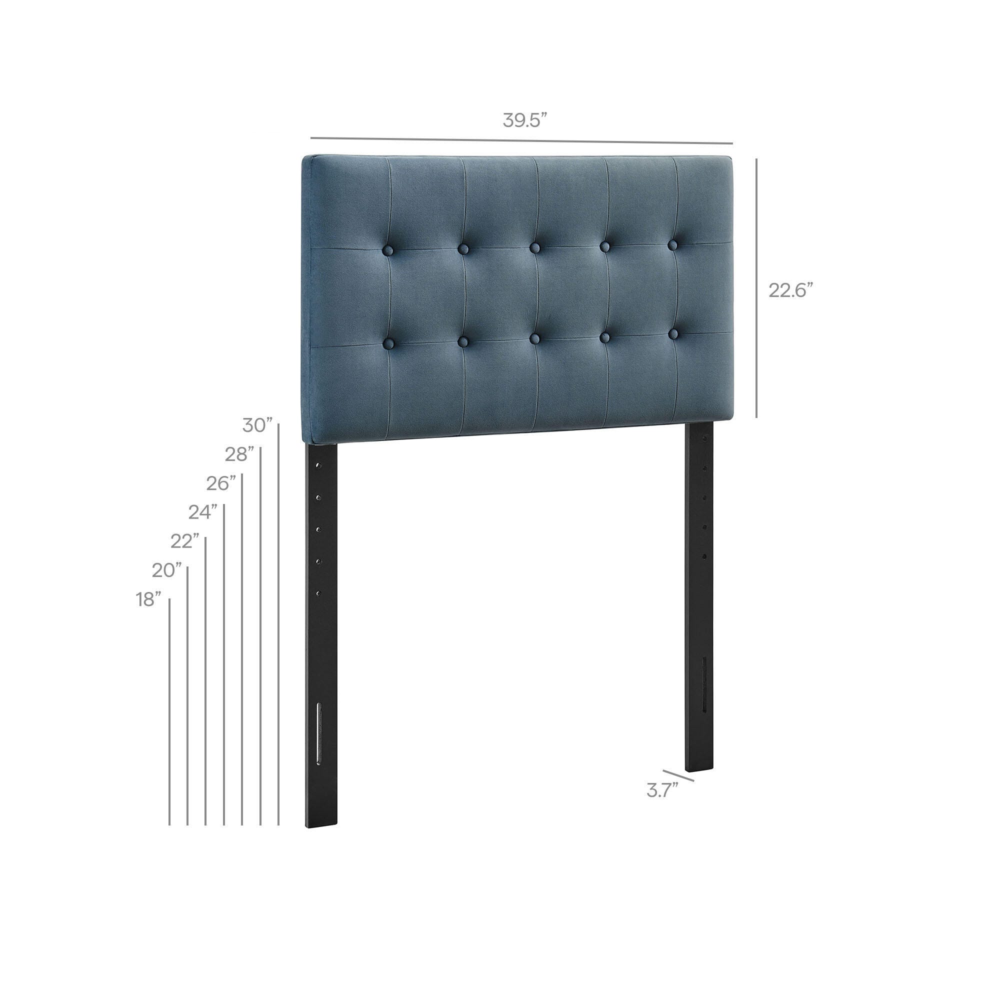 Modway Emily Tufted Twin Headboard, Cadet Blue, large