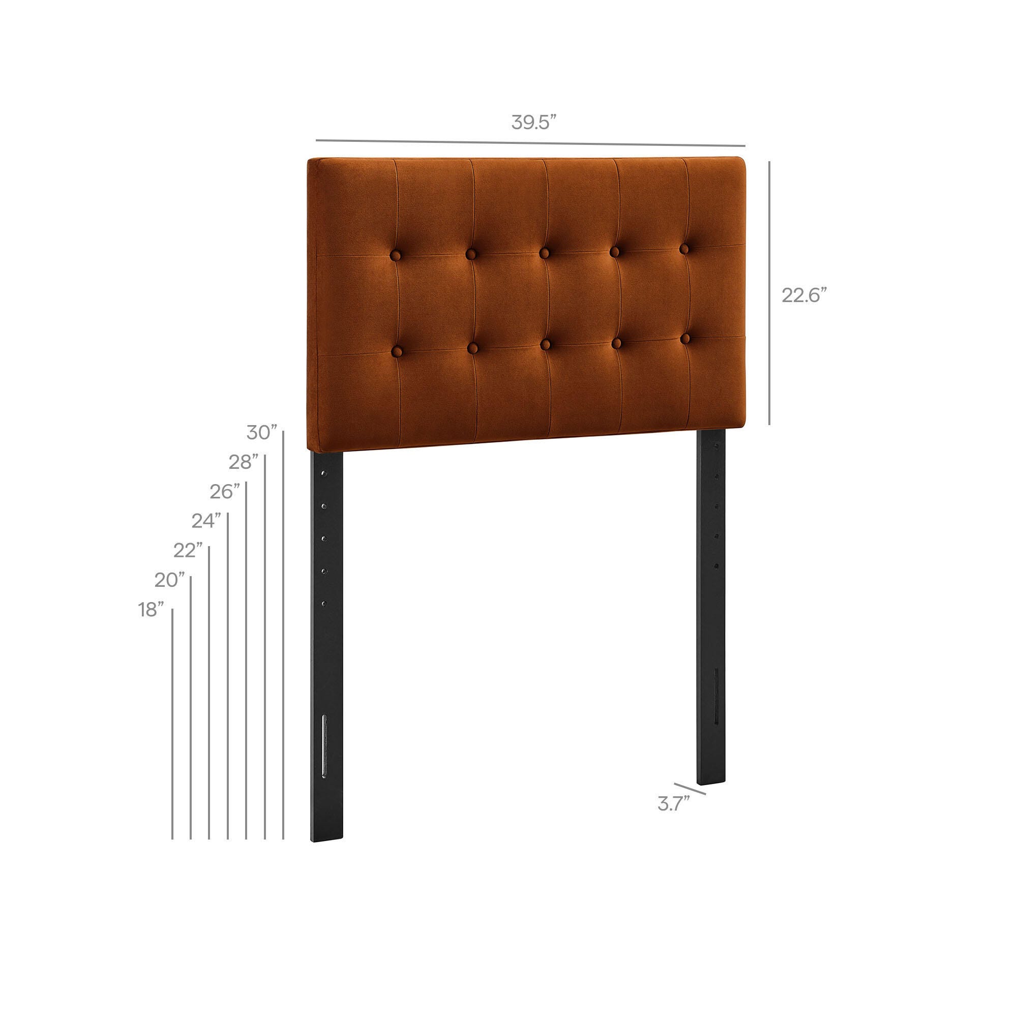 Modway Emily Tufted Twin Headboard, Rust, large