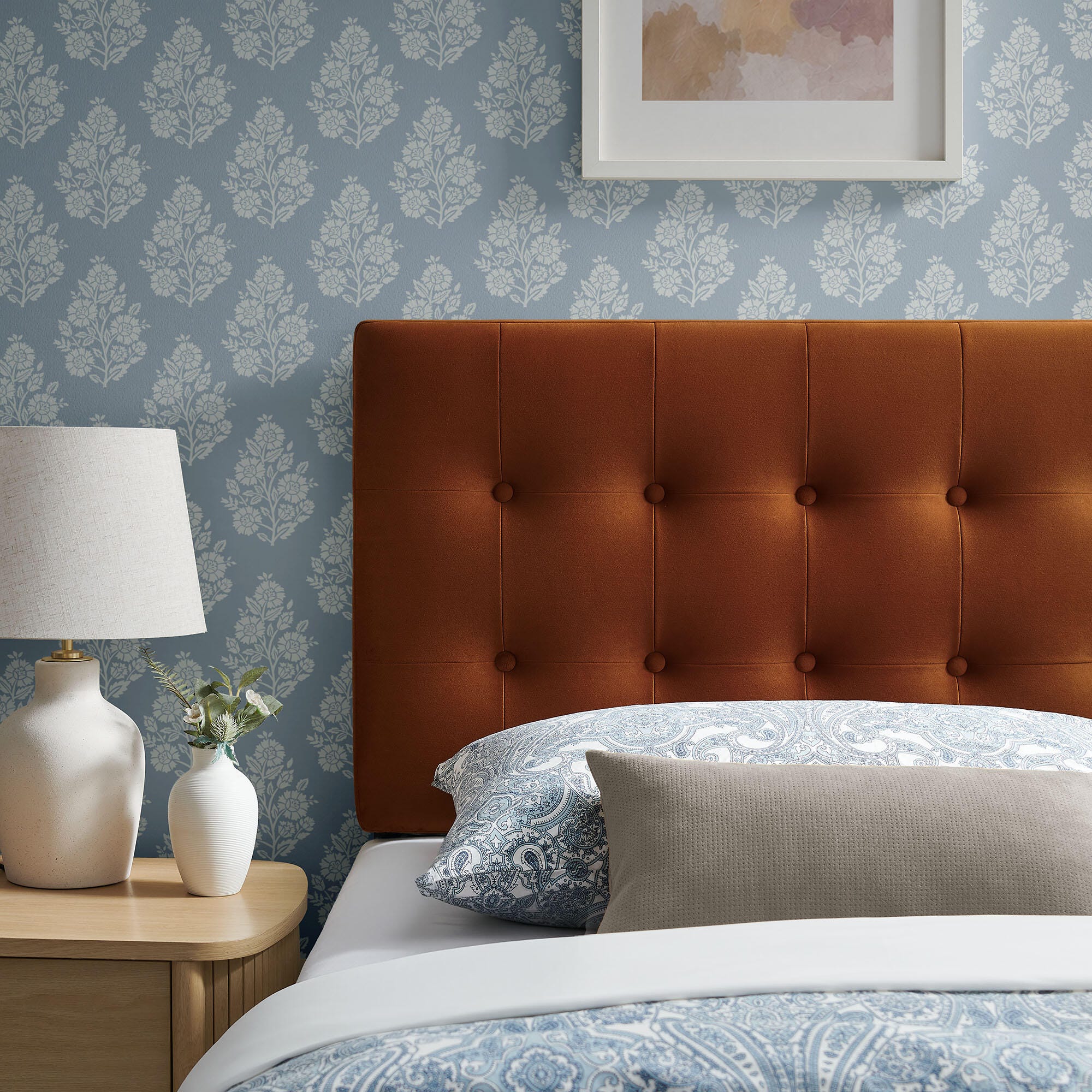 Modway Emily Tufted Twin Headboard, Rust, large