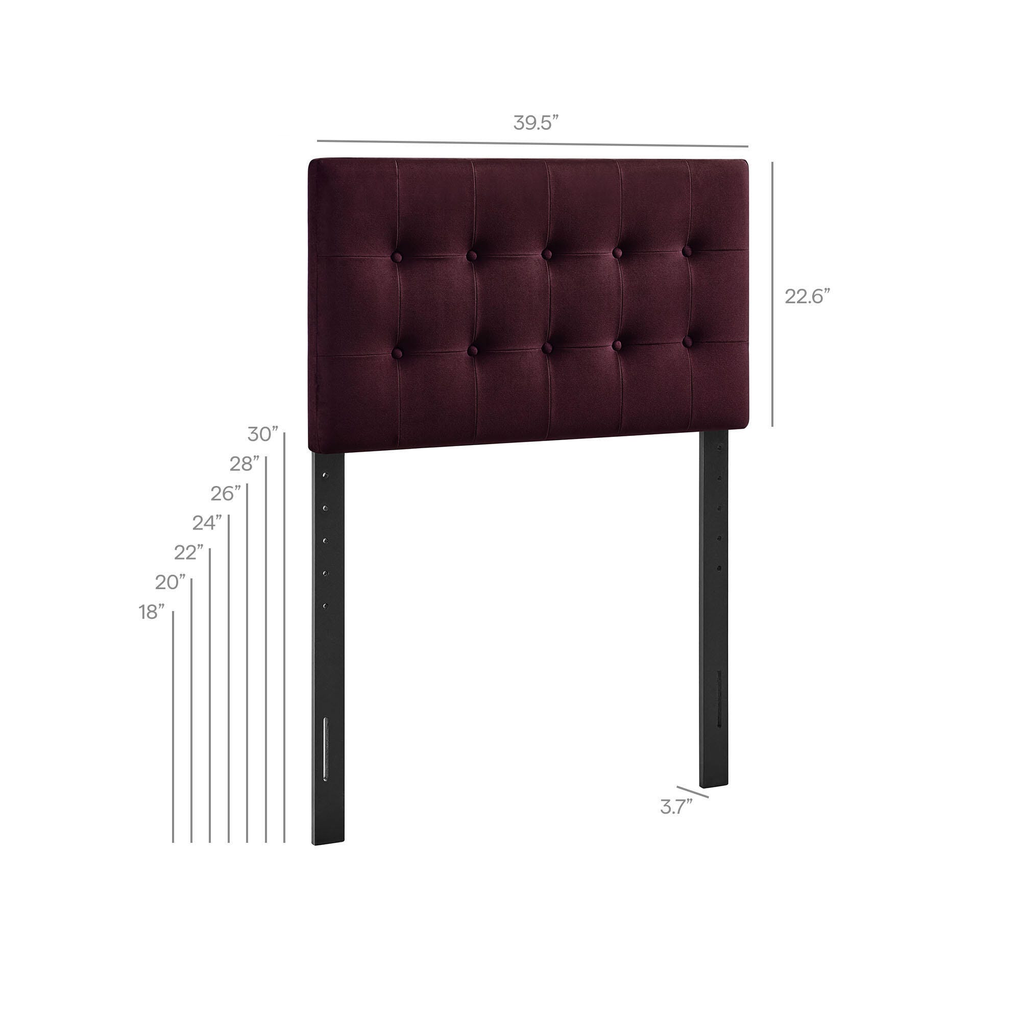 Modway Emily Tufted Twin Headboard, Mulberry, large
