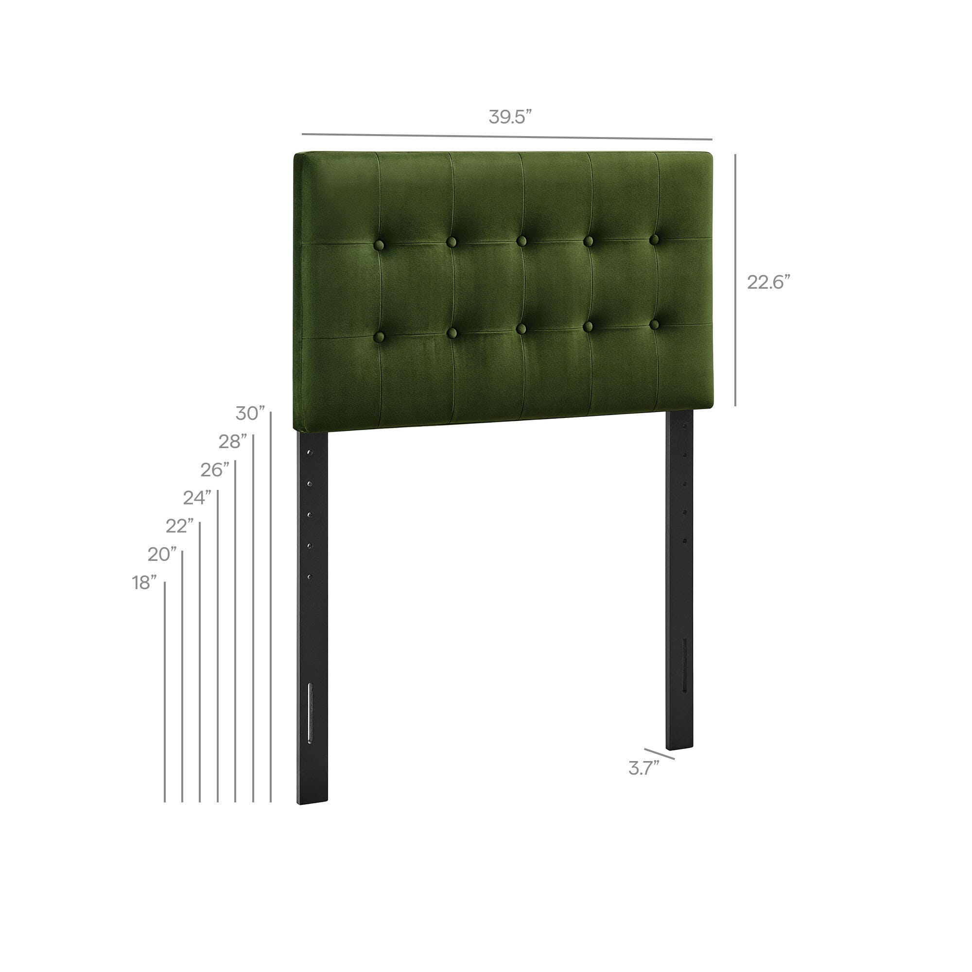 Modway Emily Tufted Twin Headboard, Moss Green, large