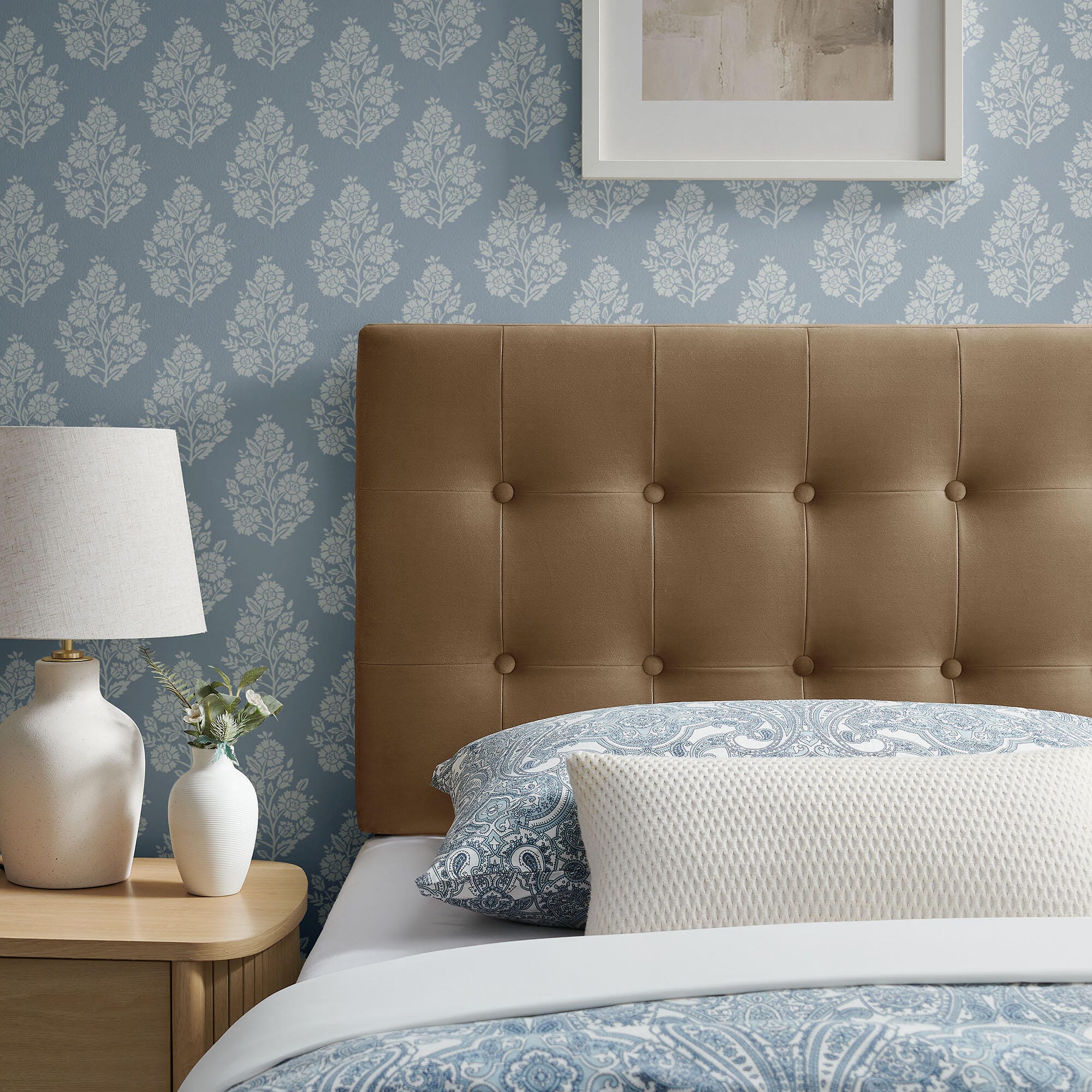 Modway Emily Tufted Twin Headboard, Taupe, large