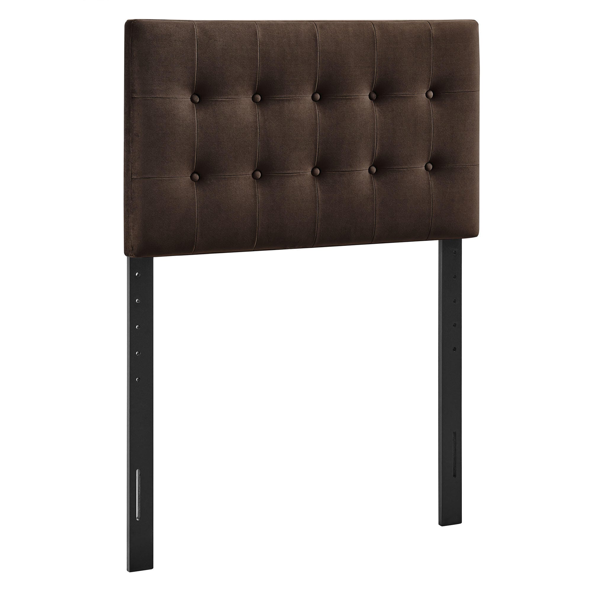 Modway Emily Tufted Twin Headboard, Chocolate Brown, large