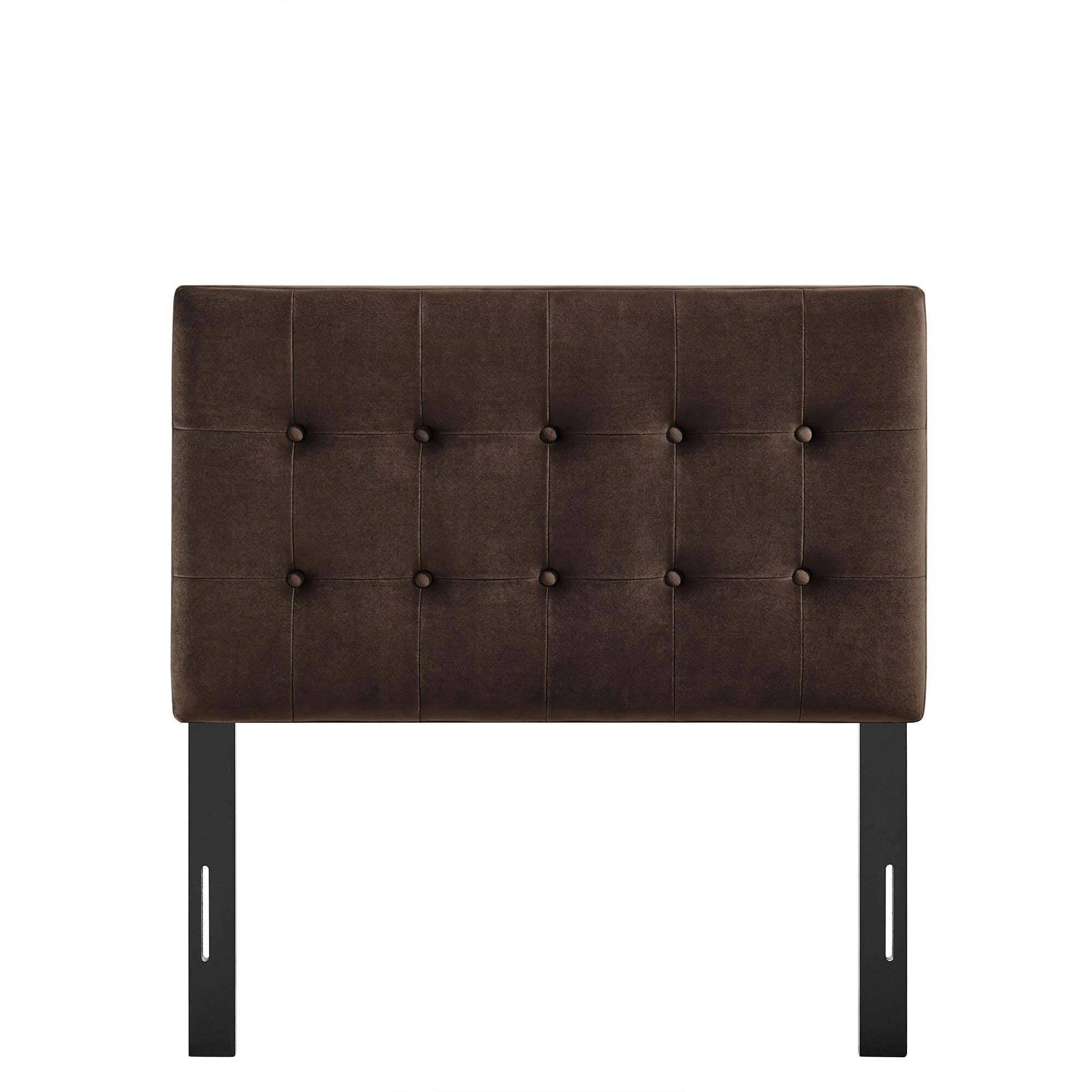 Modway Emily Tufted Twin Headboard, Chocolate Brown, large