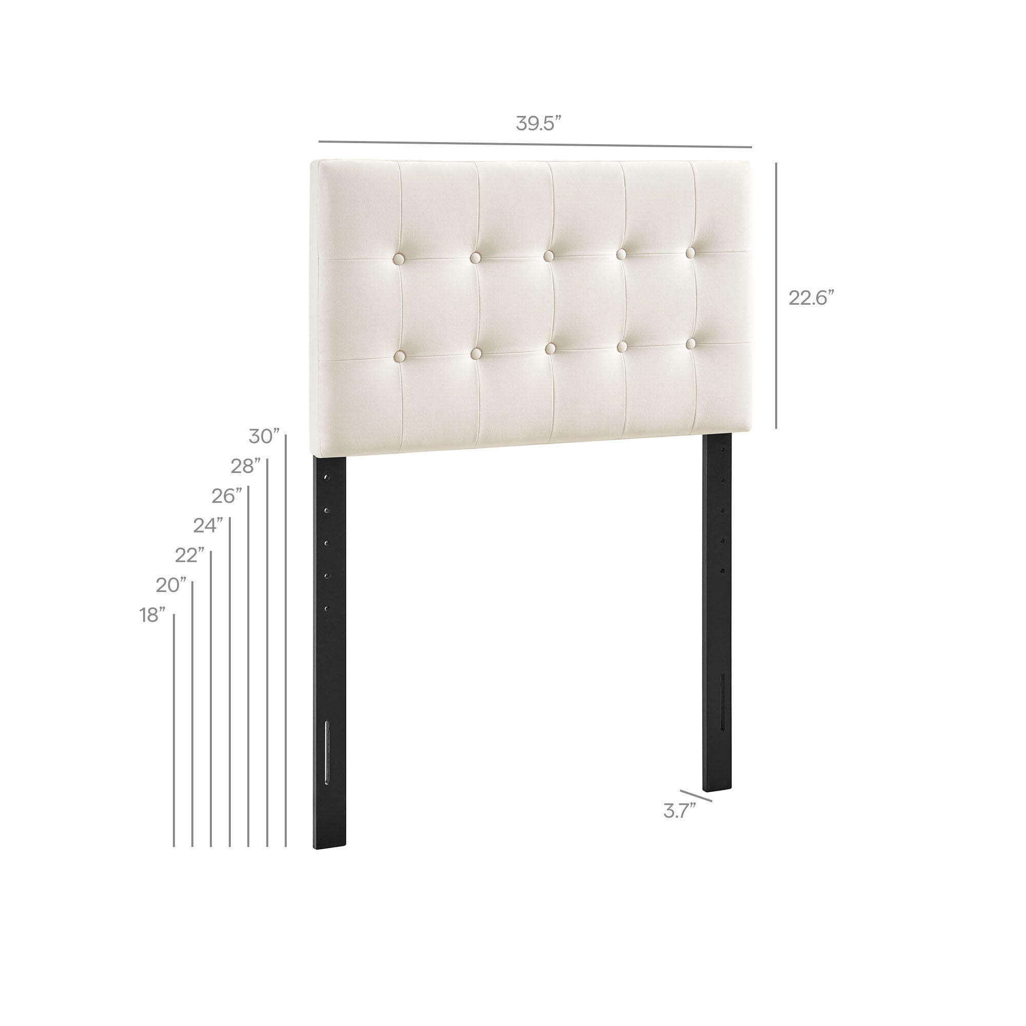 Modway Emily Tufted Twin Headboard, Alabaster, large