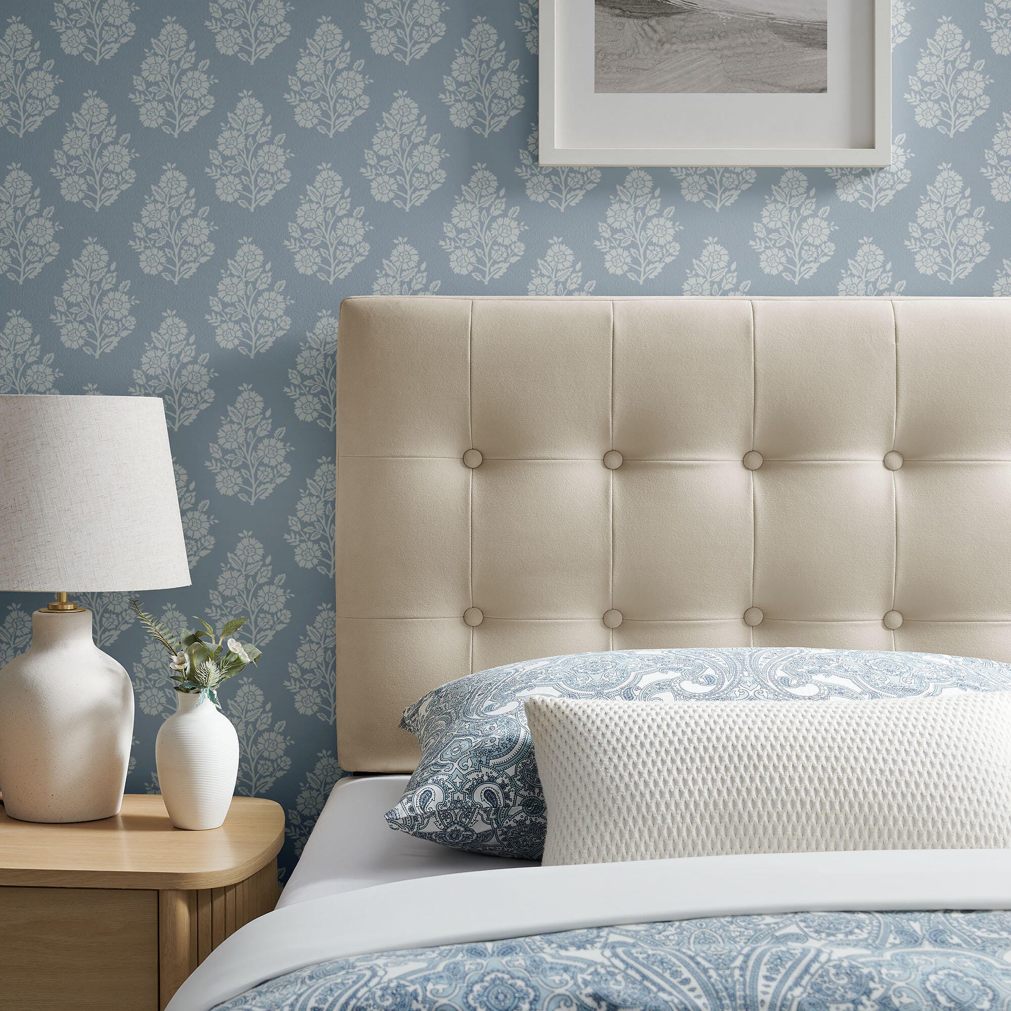 Modway Emily Tufted Twin Headboard, Alabaster, large