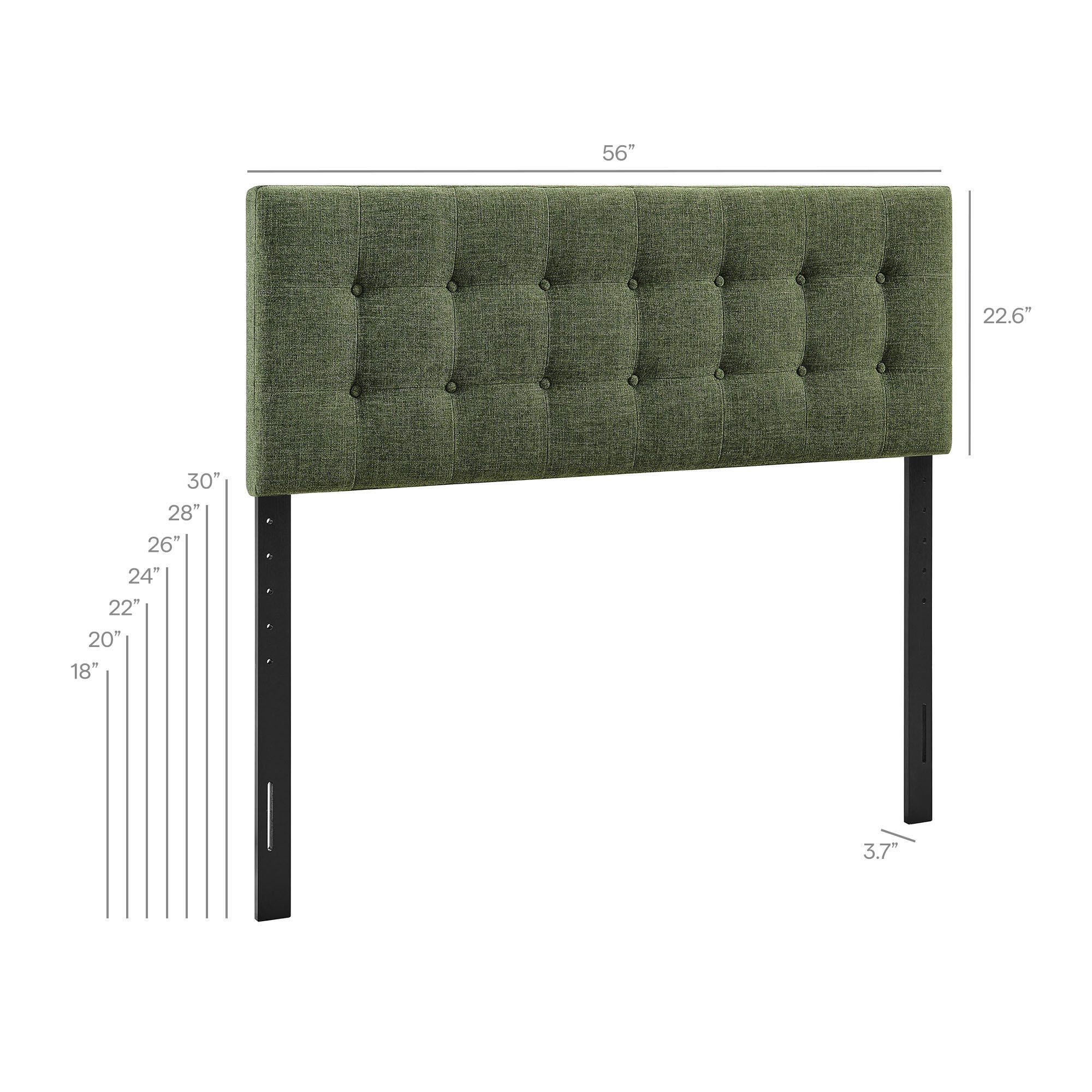 Modway Emily Upholstered Full Headboard, Foliage, large