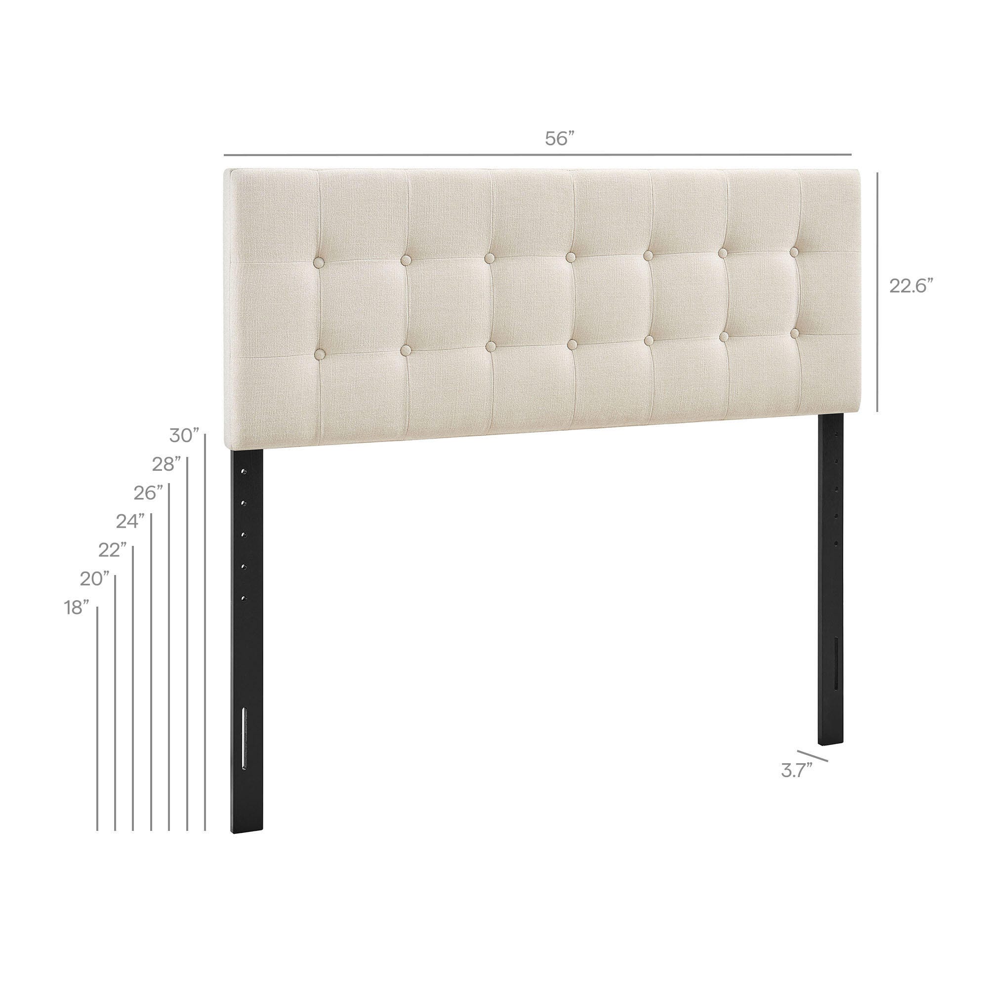 Modway Emily Upholstered Full Headboard, Ecru, large