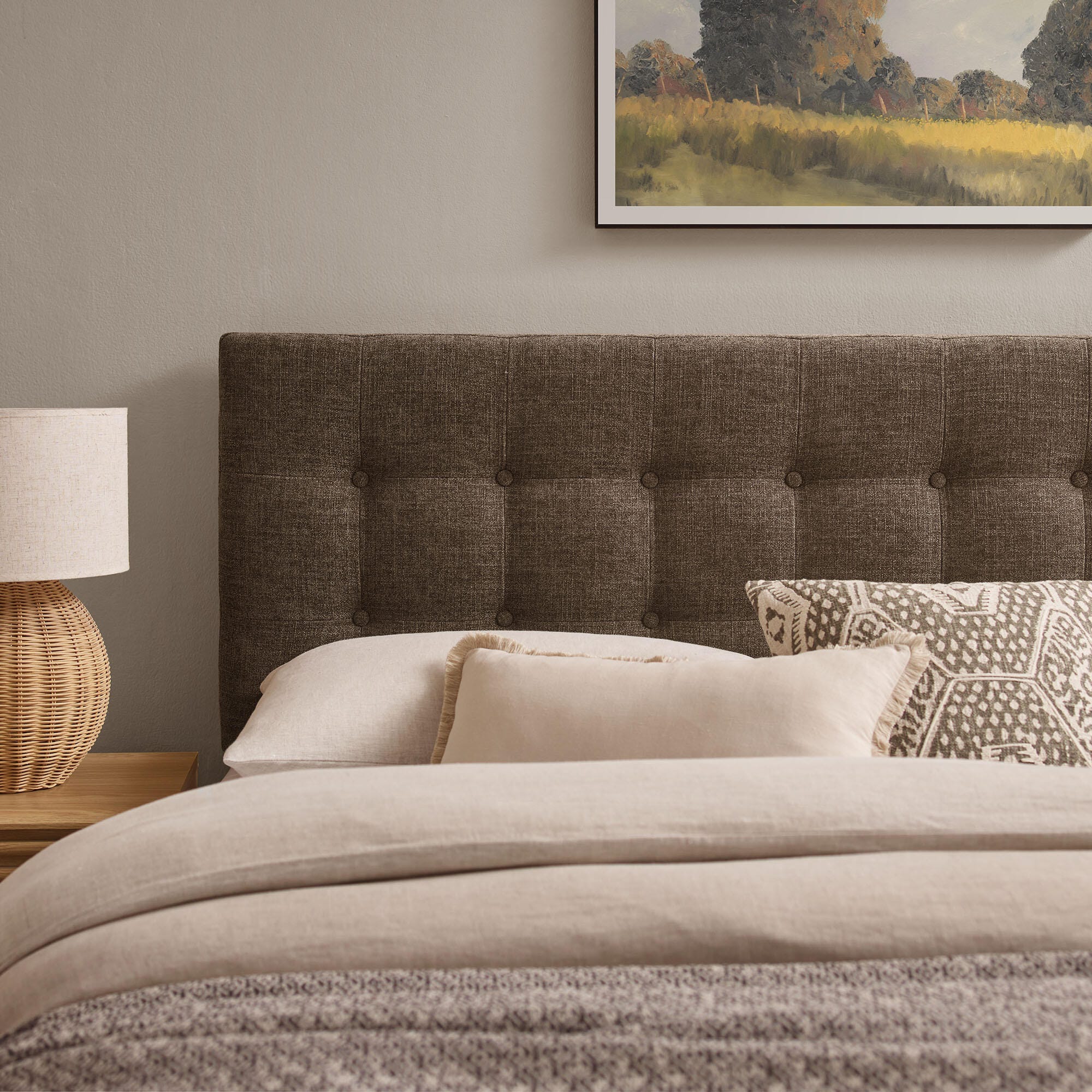 Modway Emily Upholstered Full Headboard, Mocha, large