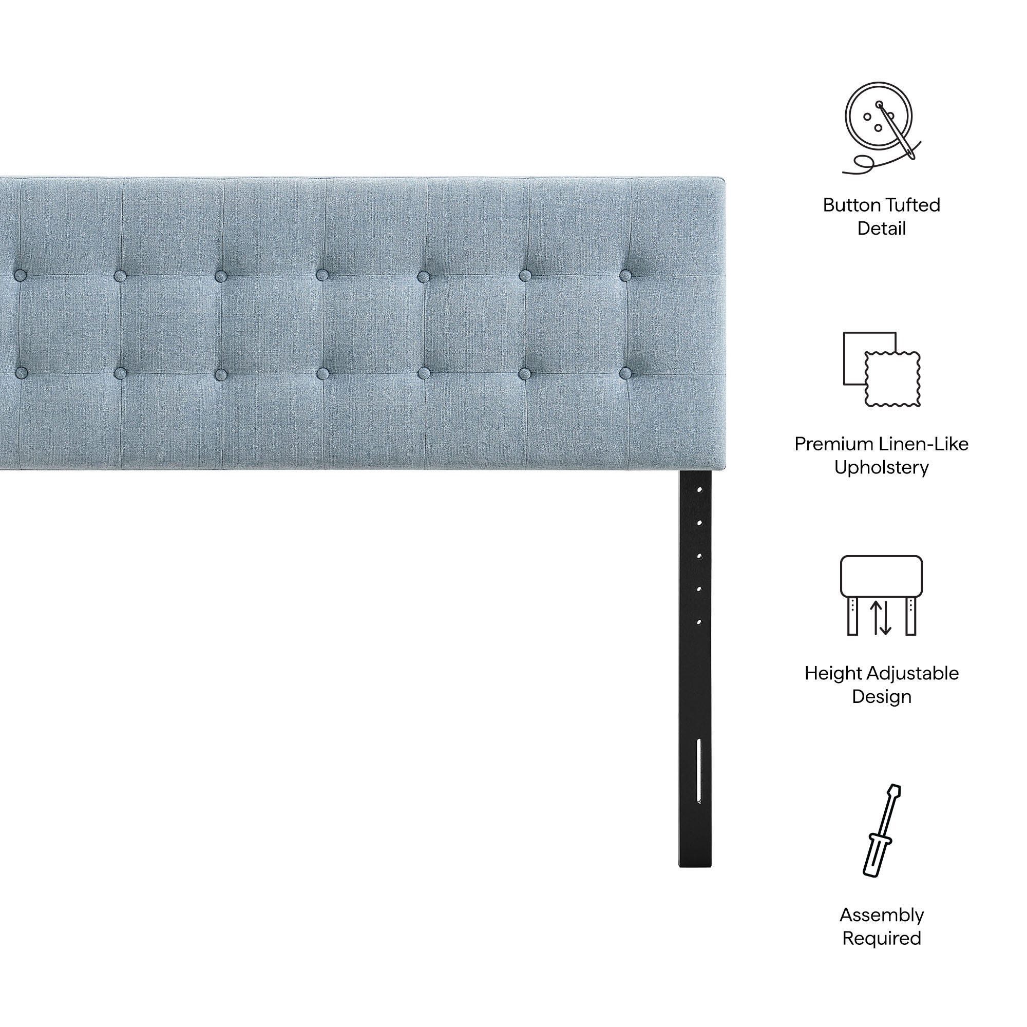 Modway Emily Upholstered King Headboard, Sky Blue, large