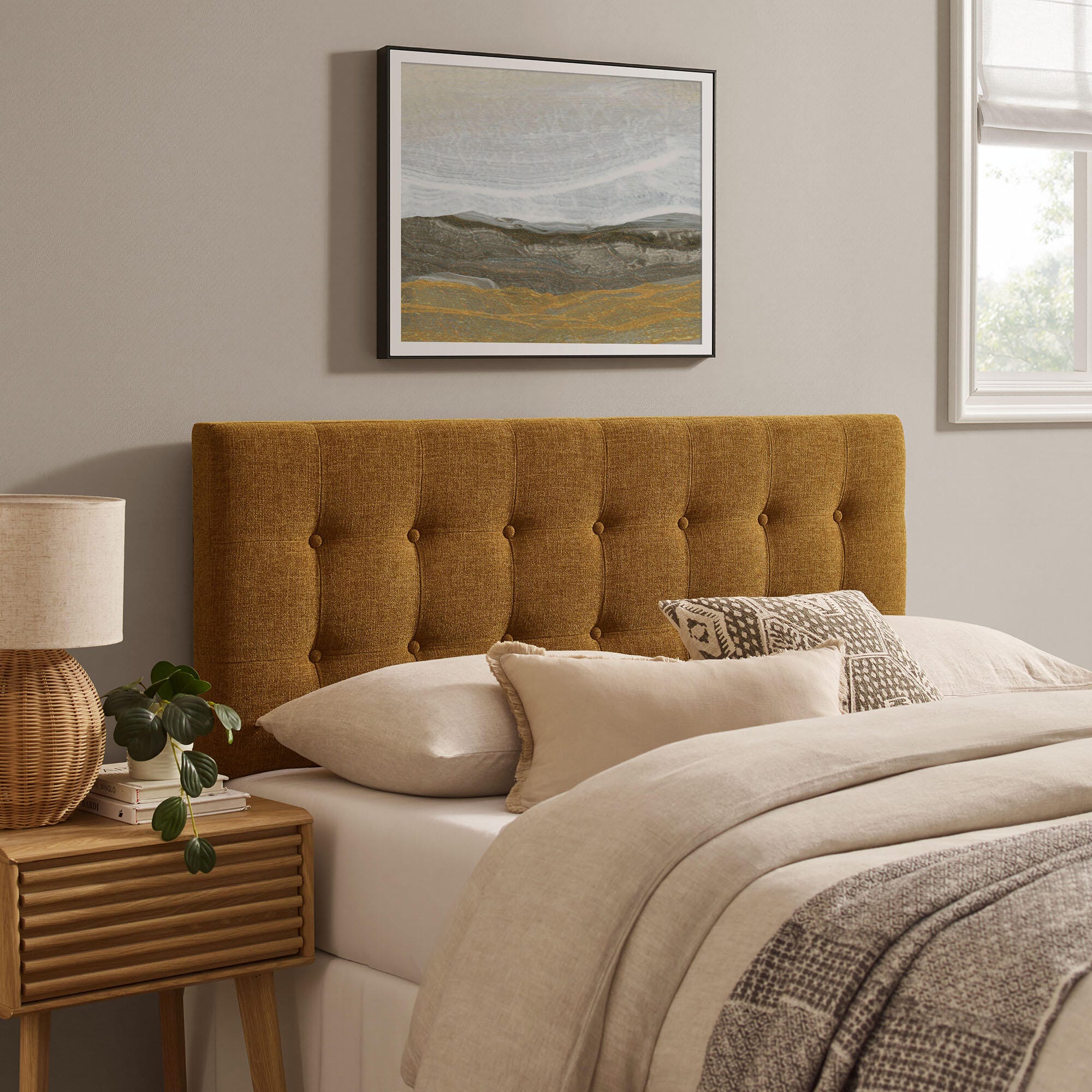 Modway Emily Upholstered Queen Headboard, Copper, rollover