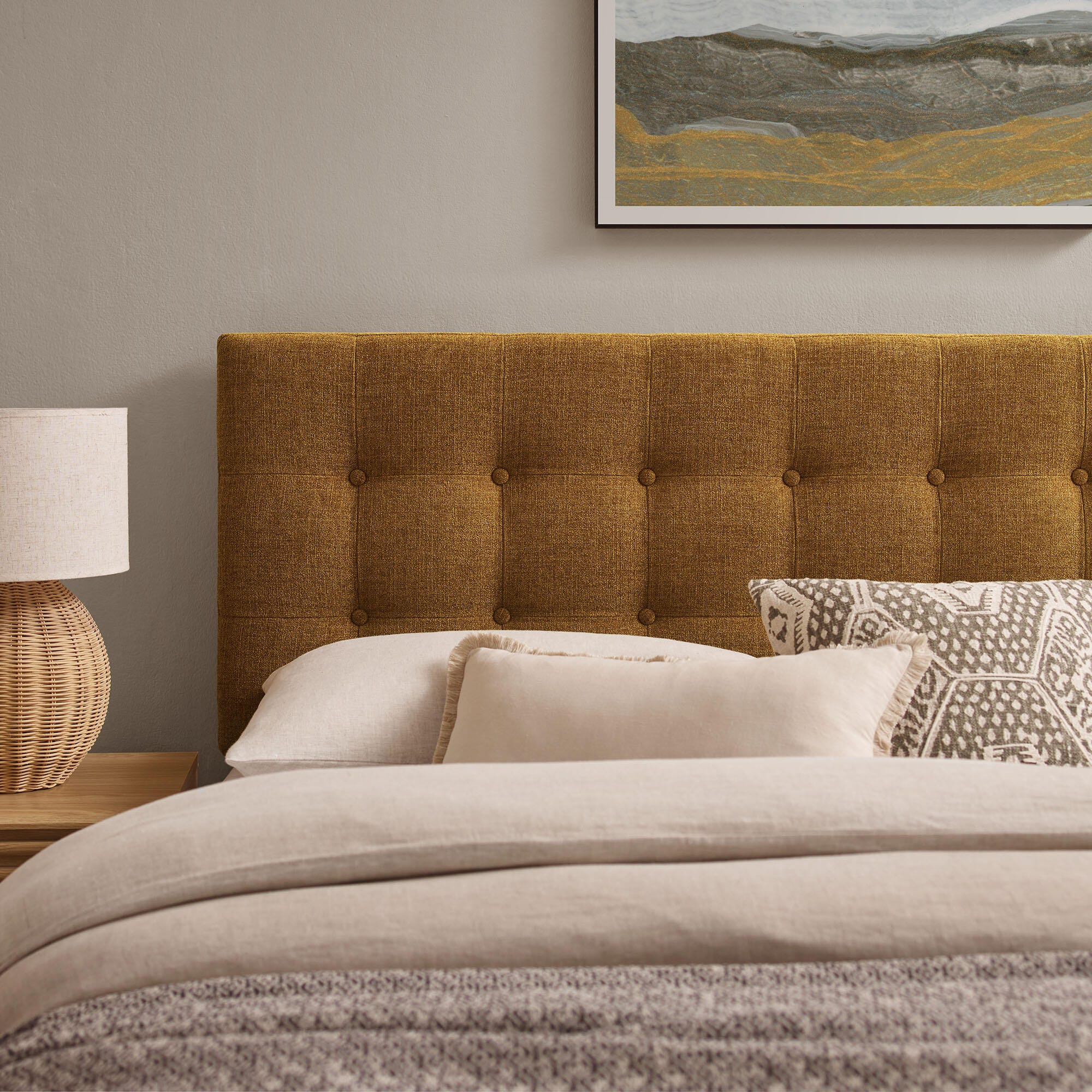 Modway Emily Upholstered Queen Headboard, Copper, large