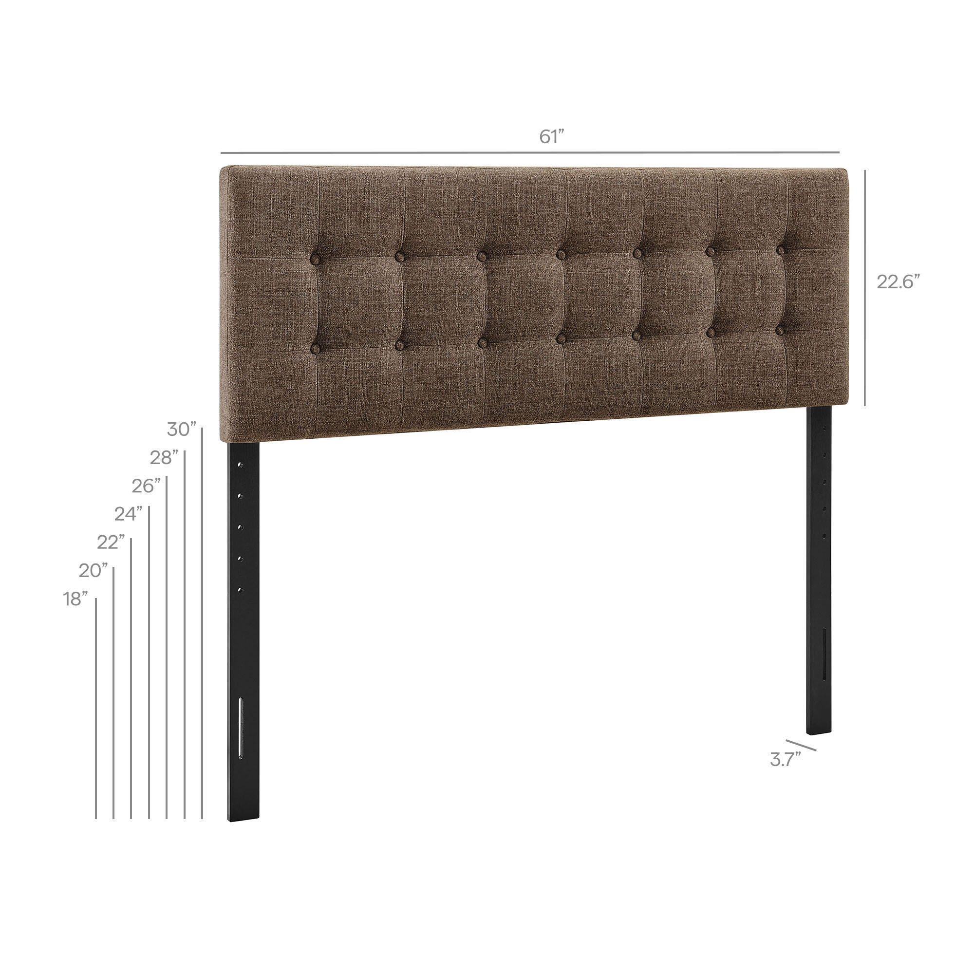 Modway Emily Upholstered Queen Headboard, Mocha, large