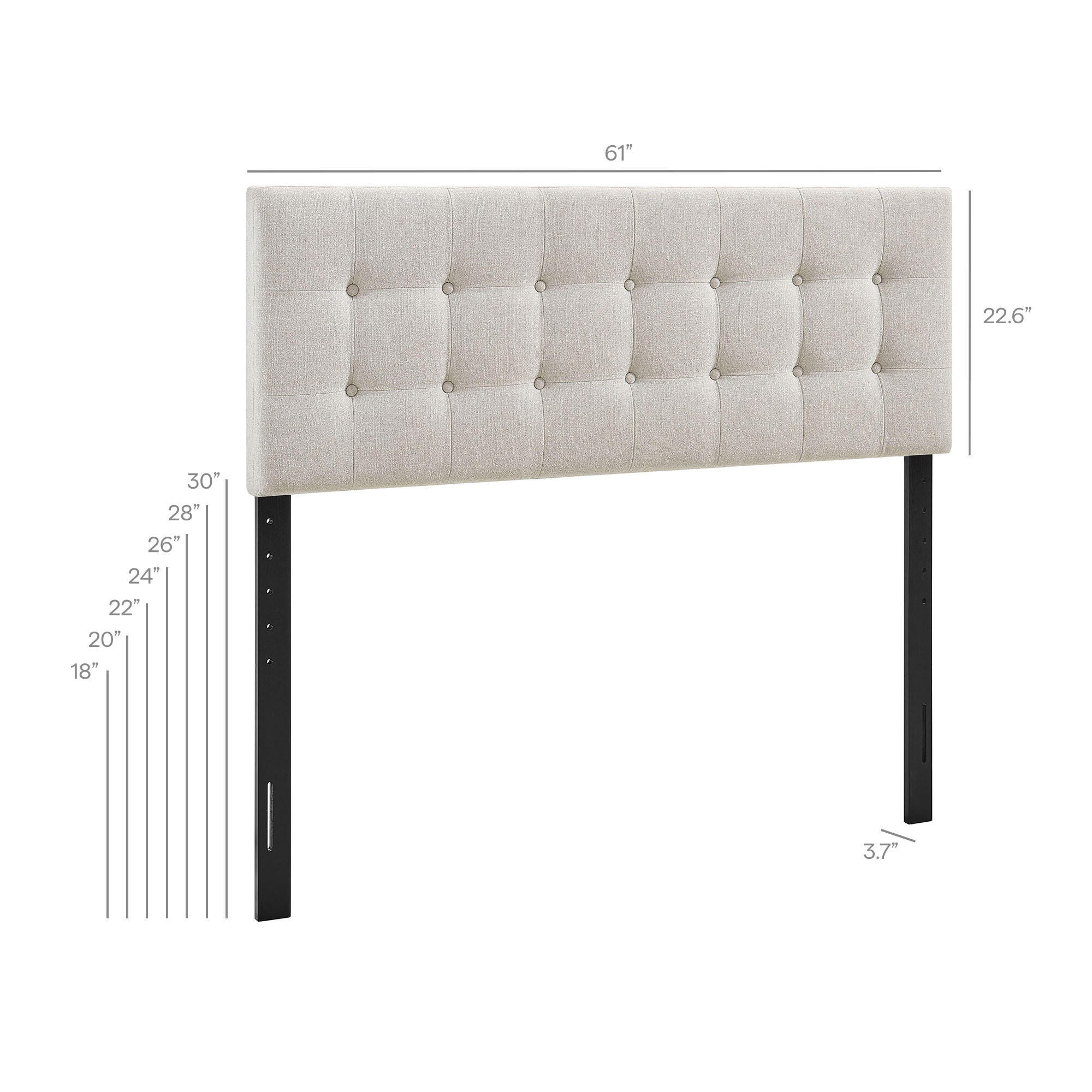 Modway Emily Upholstered Queen Headboard, Beige, large
