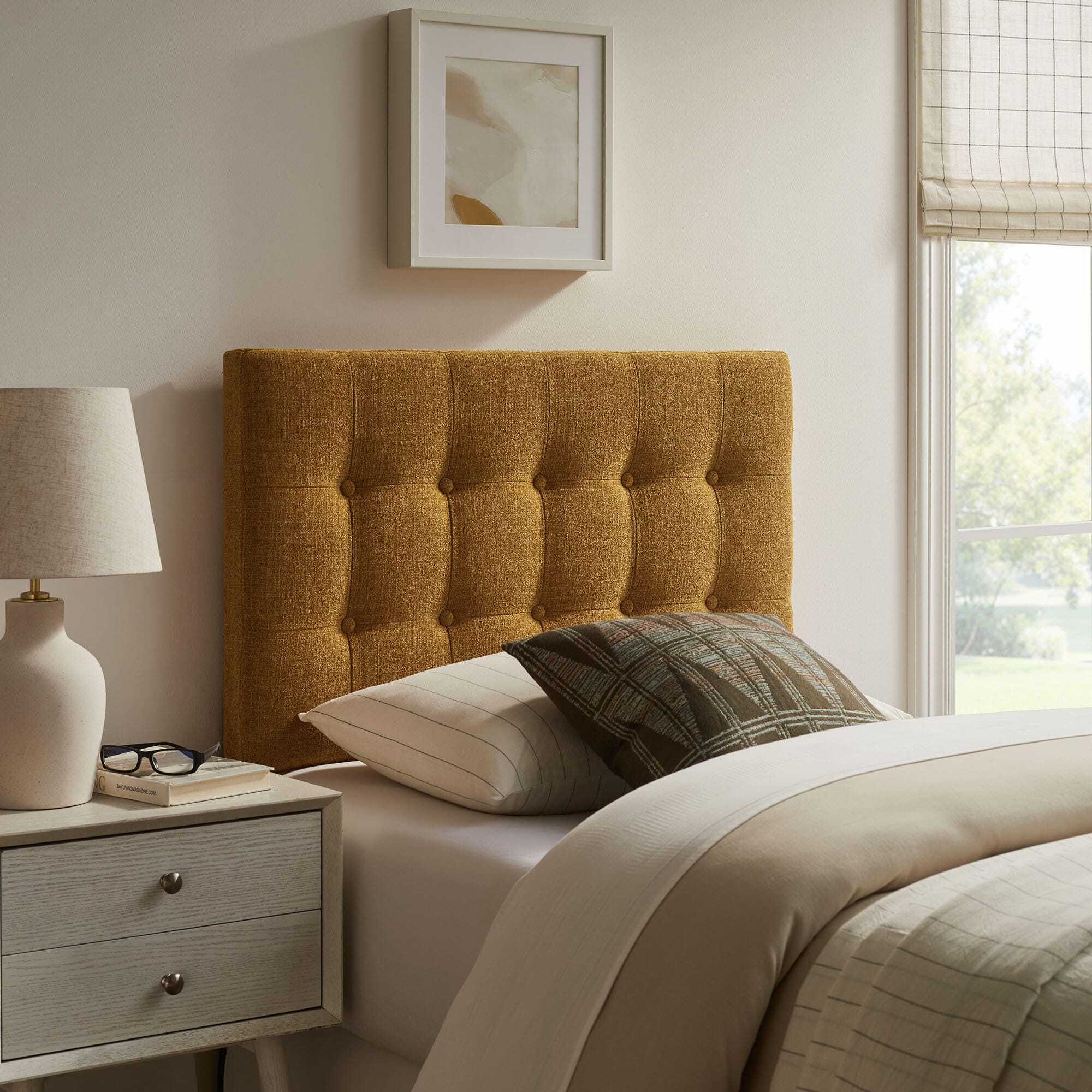 Modway Emily Upholstered Twin Headboard, Copper, large