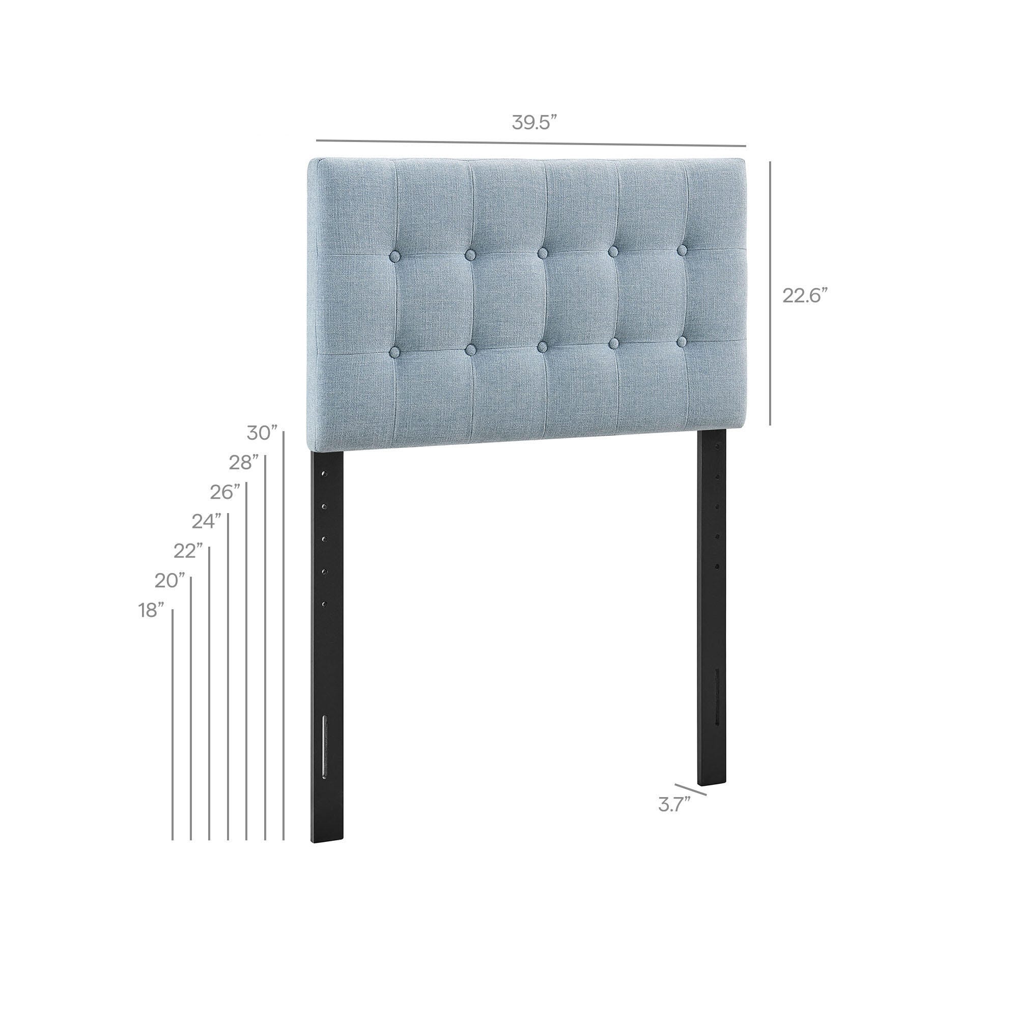 Modway Emily Upholstered Twin Headboard, Sky Blue, large
