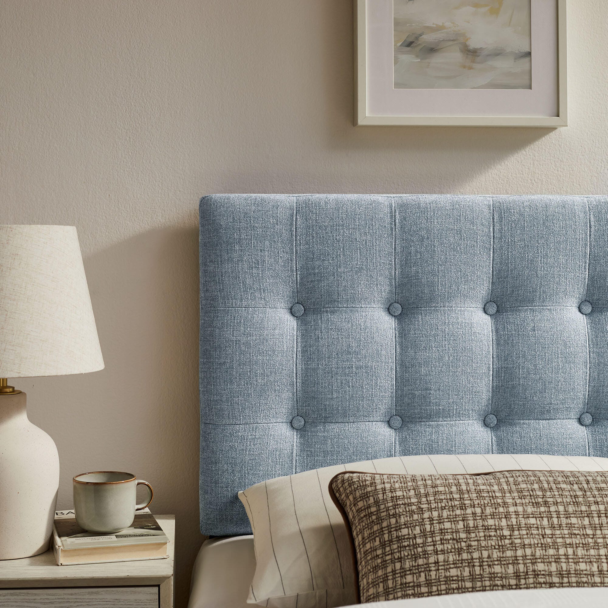 Modway Emily Upholstered Twin Headboard, Sky Blue, large