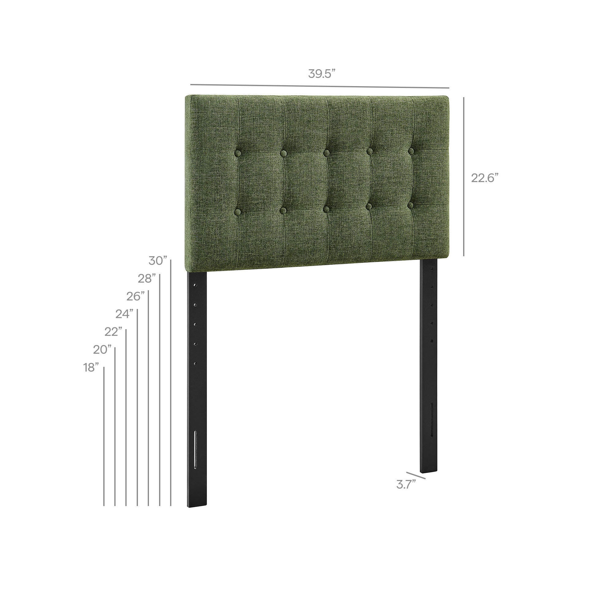 Modway Emily Upholstered Twin Headboard, Foliage, large