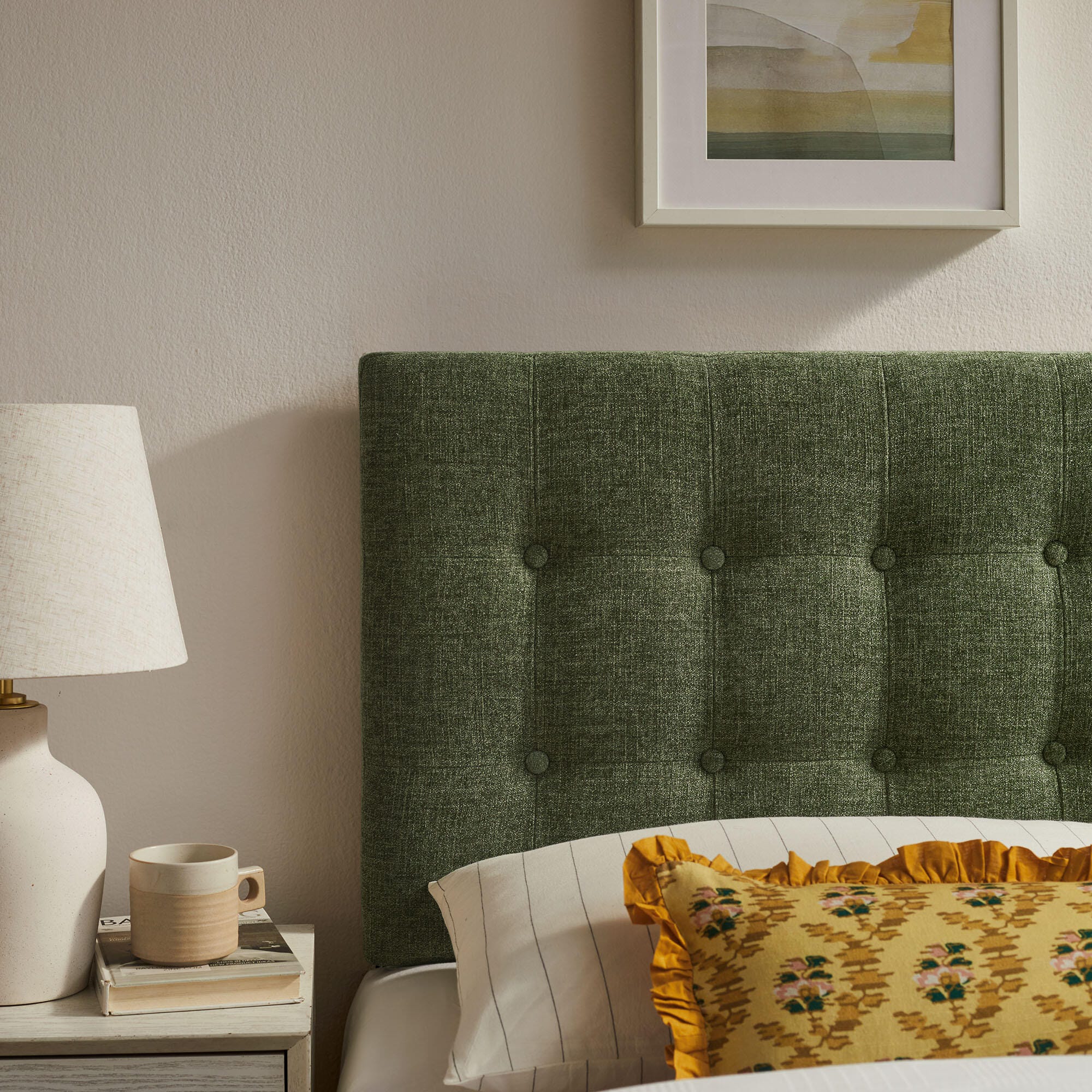 Modway Emily Upholstered Twin Headboard, Foliage, large
