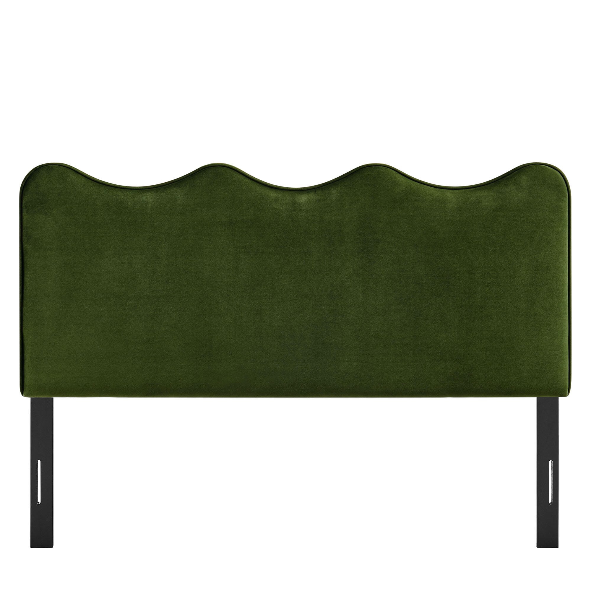Modway Athena Scalloped Full Headboard, Moss Green, large