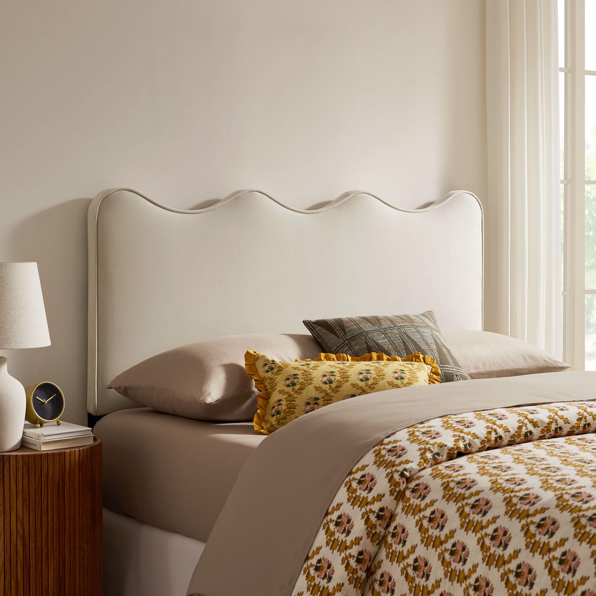 Modway Athena Scalloped Full Headboard, Alabaster, large
