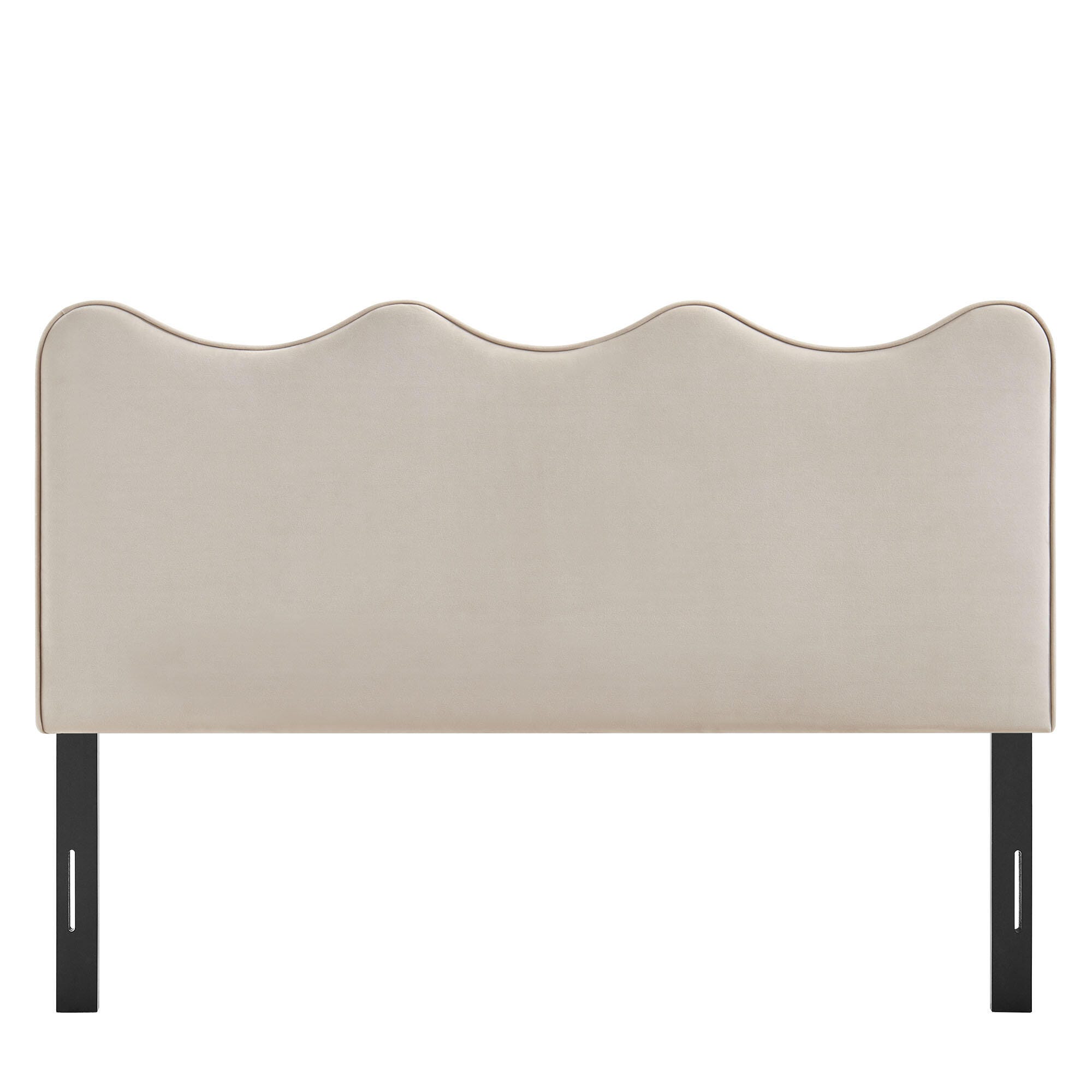 Modway Athena Scalloped King Headboard, Beige/White, large