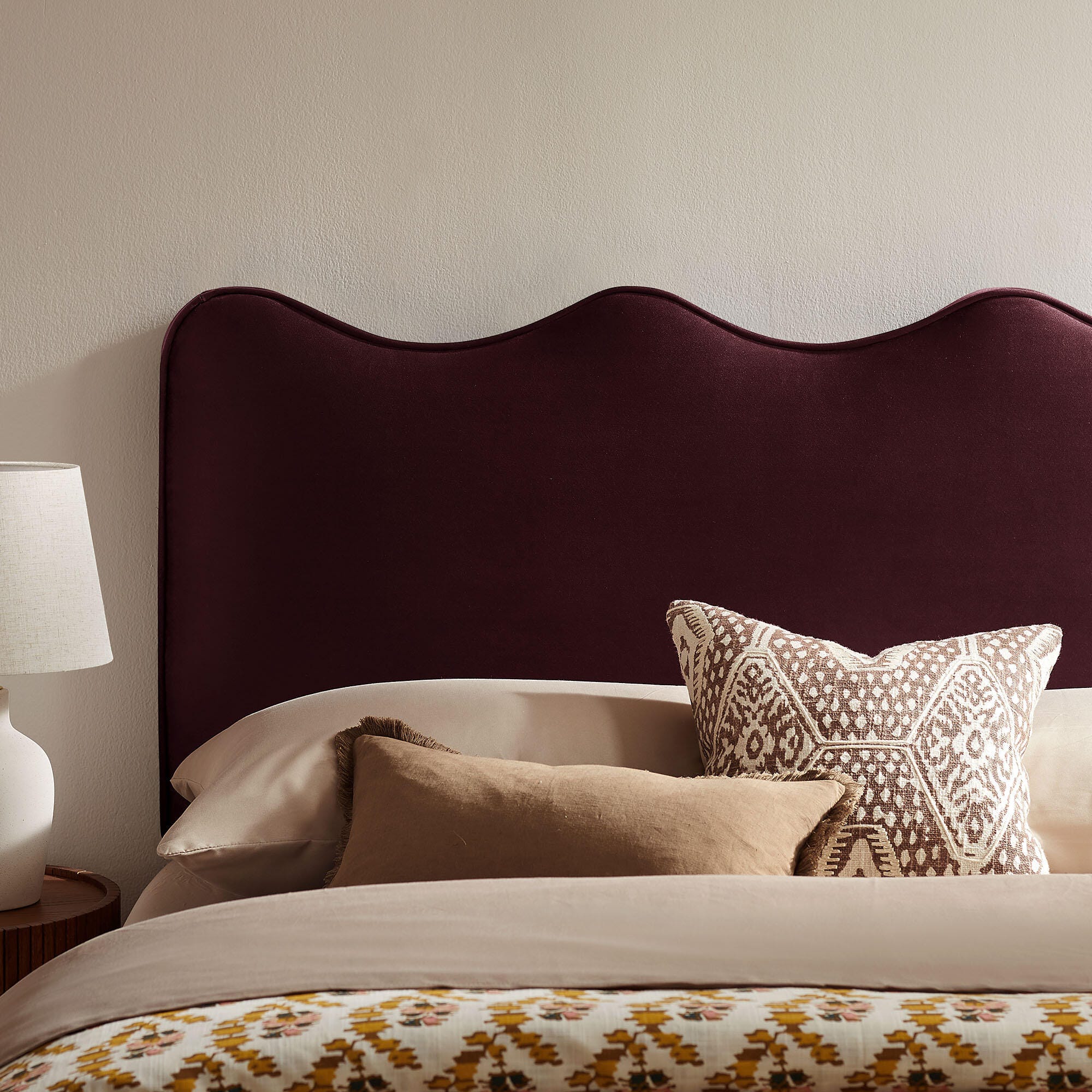 Modway Athena Scalloped Queen Headboard, Mulberry, large