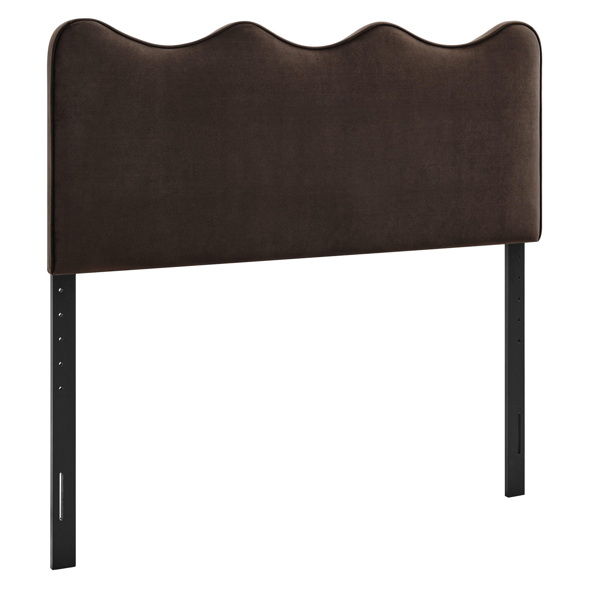 Modway Athena Scalloped Queen Headboard, Chocolate Brown, large