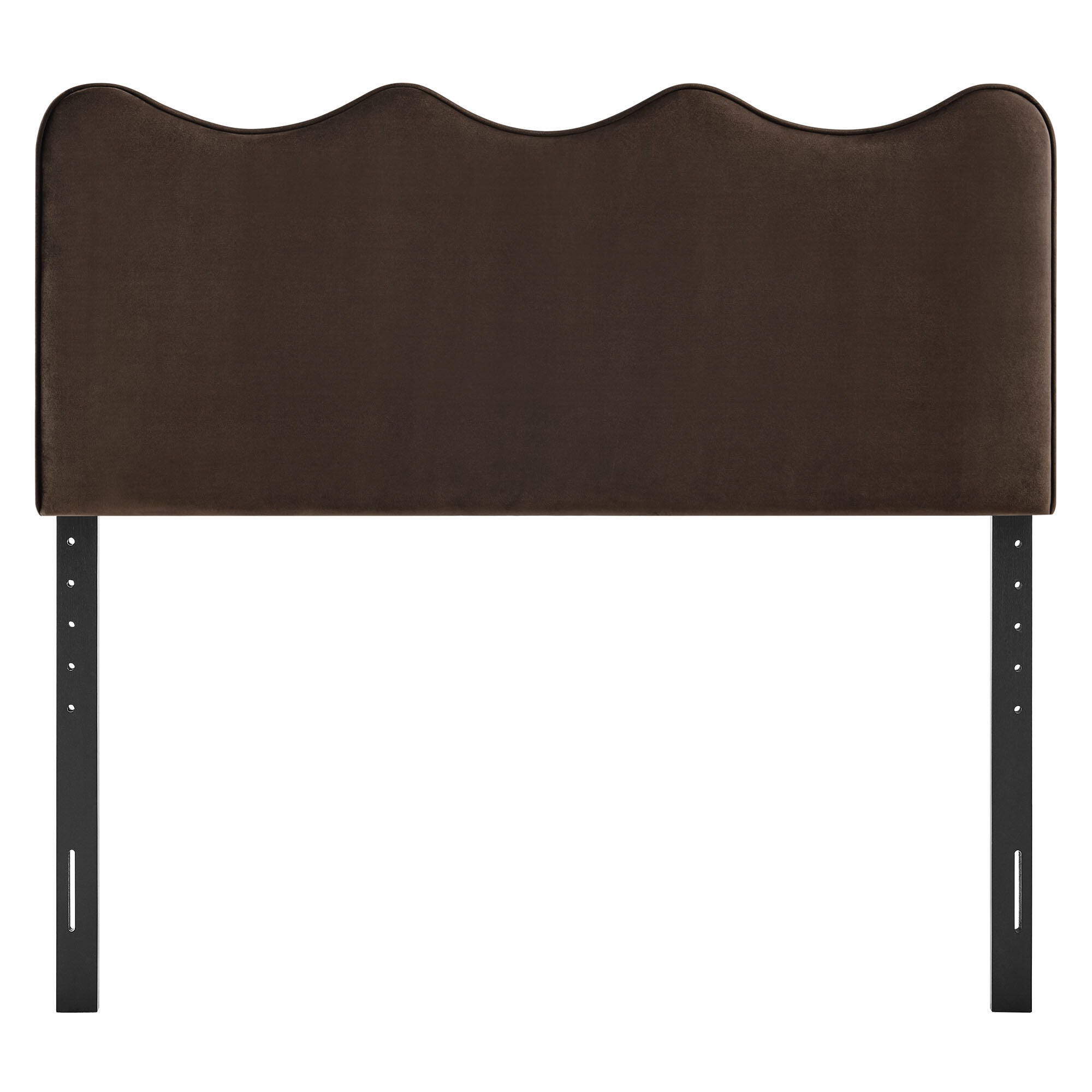 Modway Athena Scalloped Queen Headboard, Chocolate Brown, large