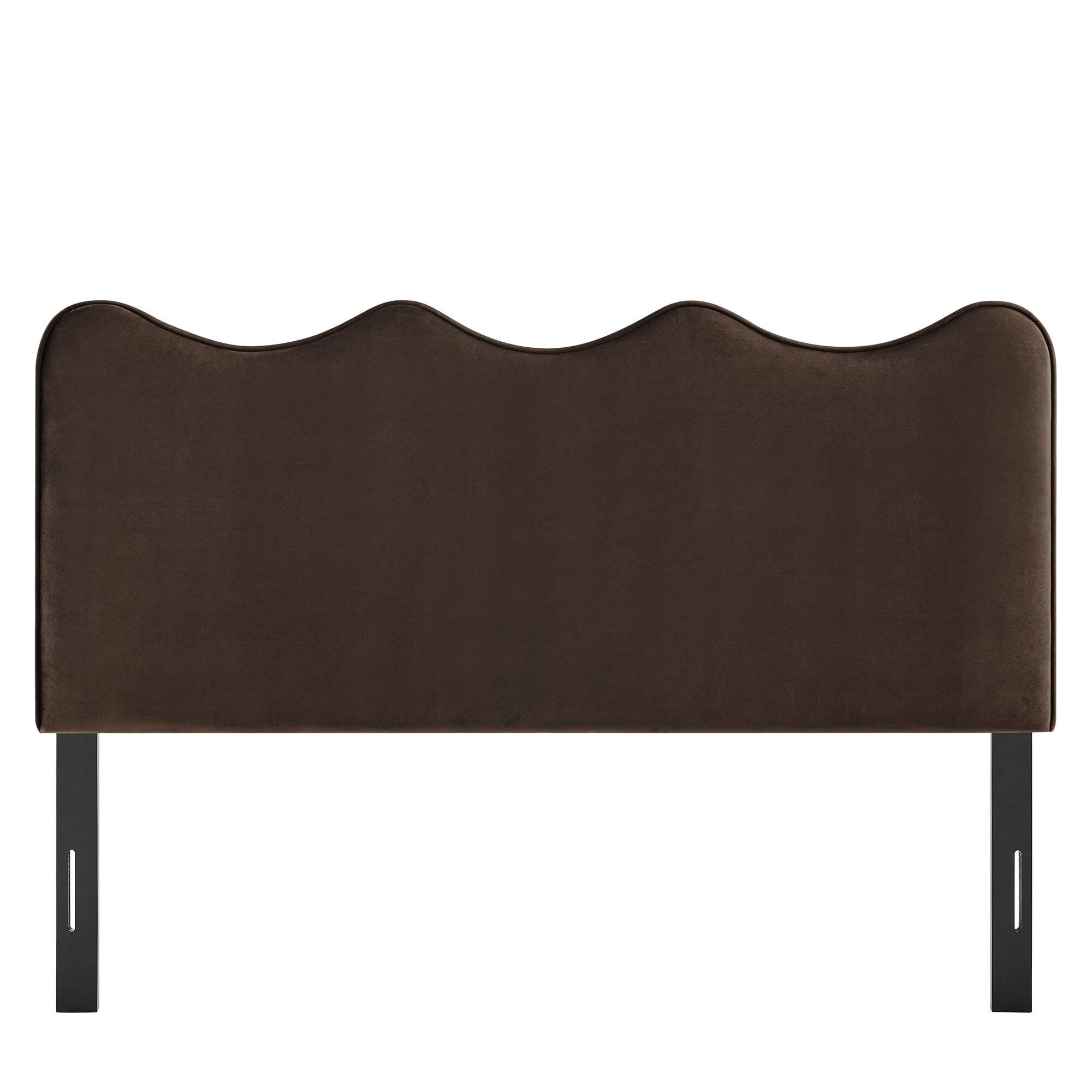 Modway Athena Scalloped Queen Headboard, Chocolate Brown, large