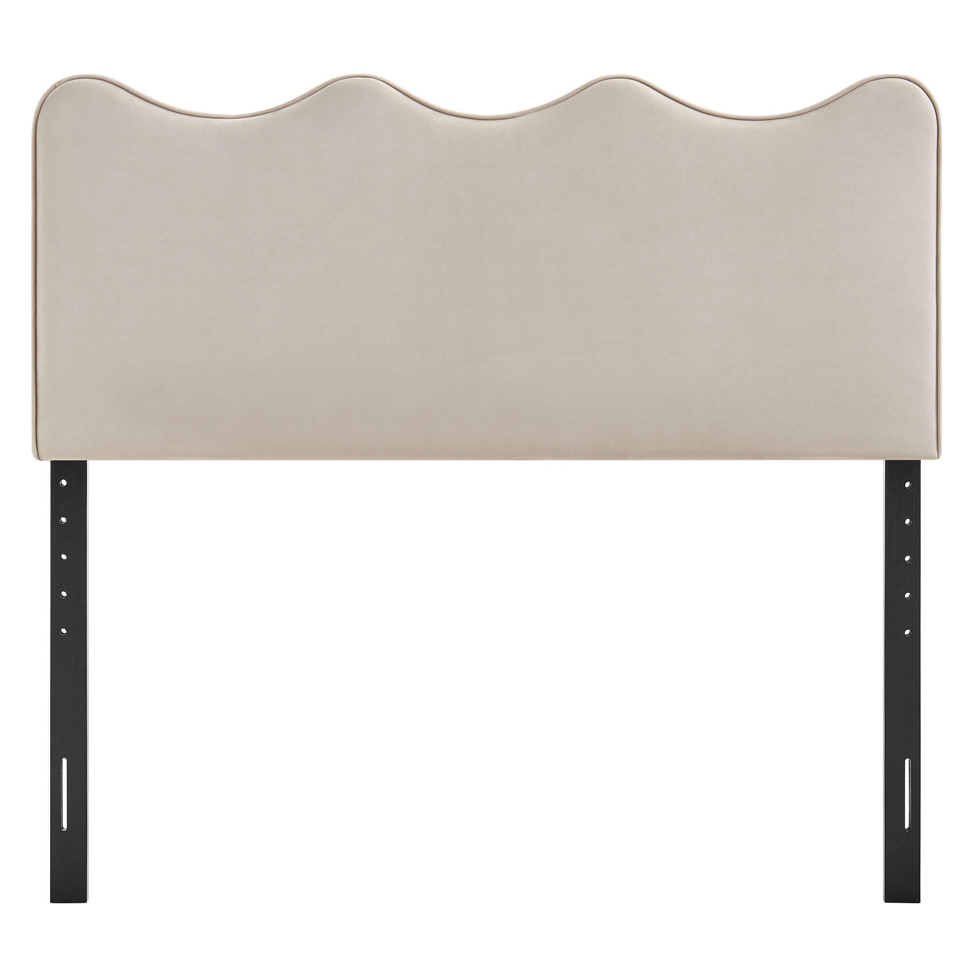 Modway Athena Scalloped Queen Headboard, Beige/White, large