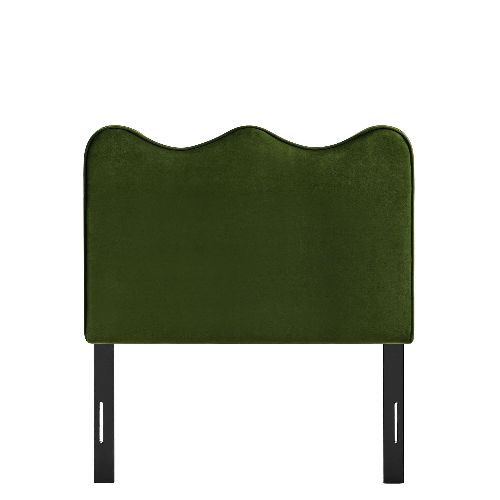 Modway Athena Scalloped Twin Headboard, Moss Green, large